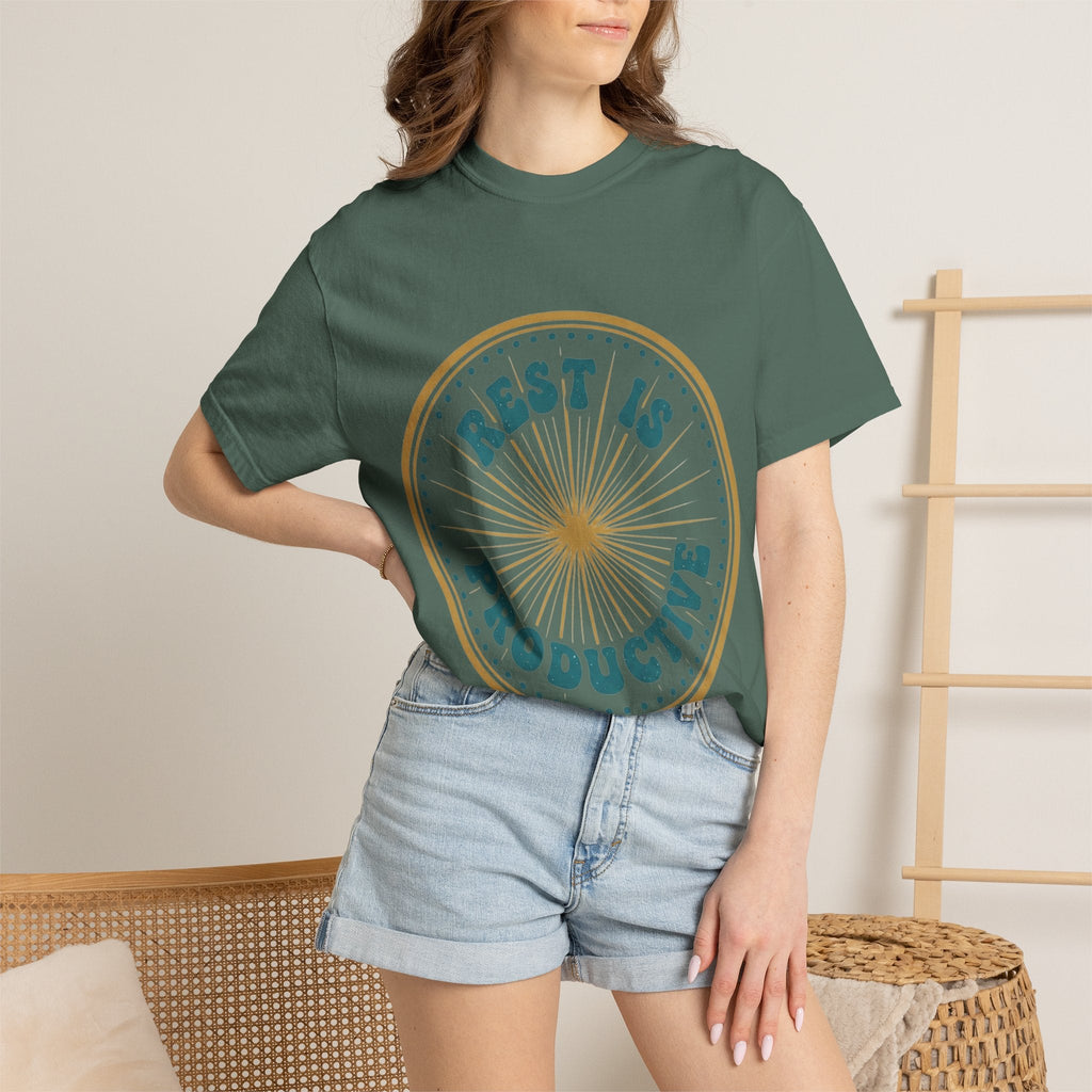 Rest Is Productive T-Shirt — Rest Well. Rise Strong. Back Graphic Tee - Good Life Goods