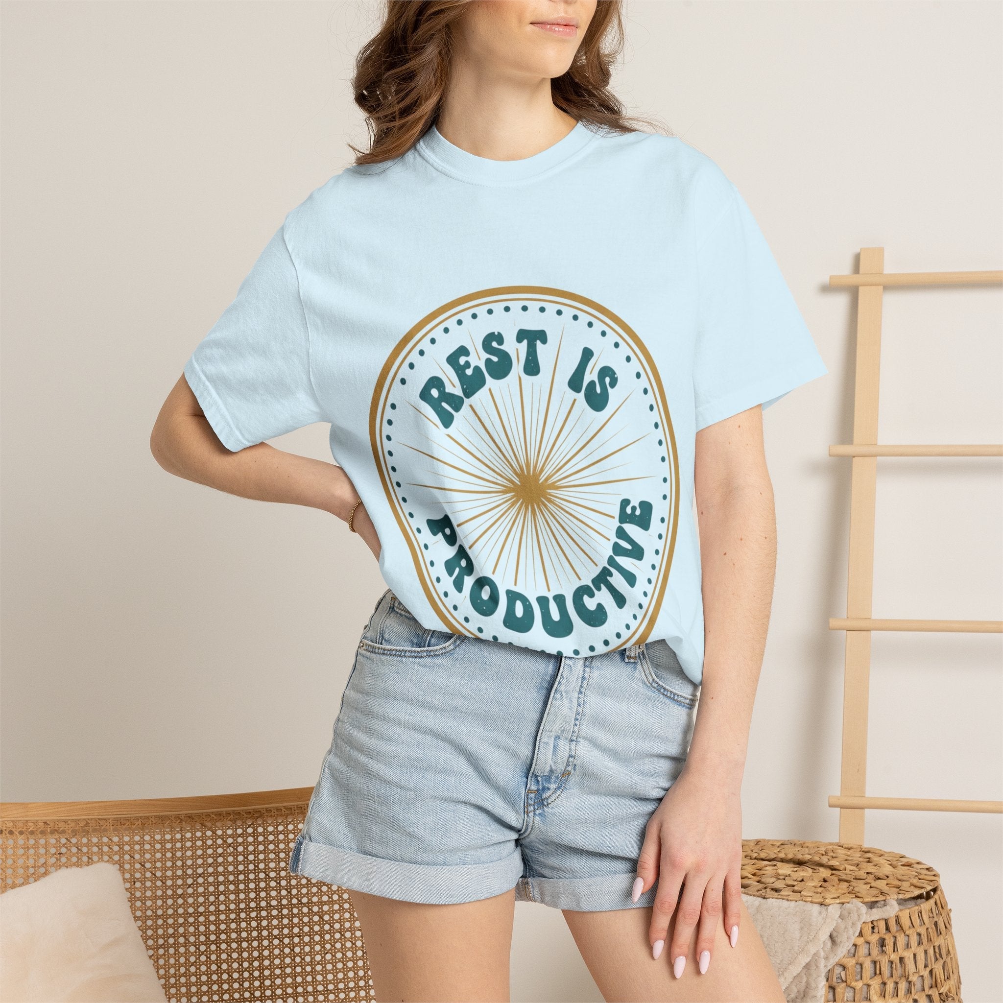 Rest Is Productive T-Shirt — Rest Well. Rise Strong. Back Graphic Tee - Good Life Goods