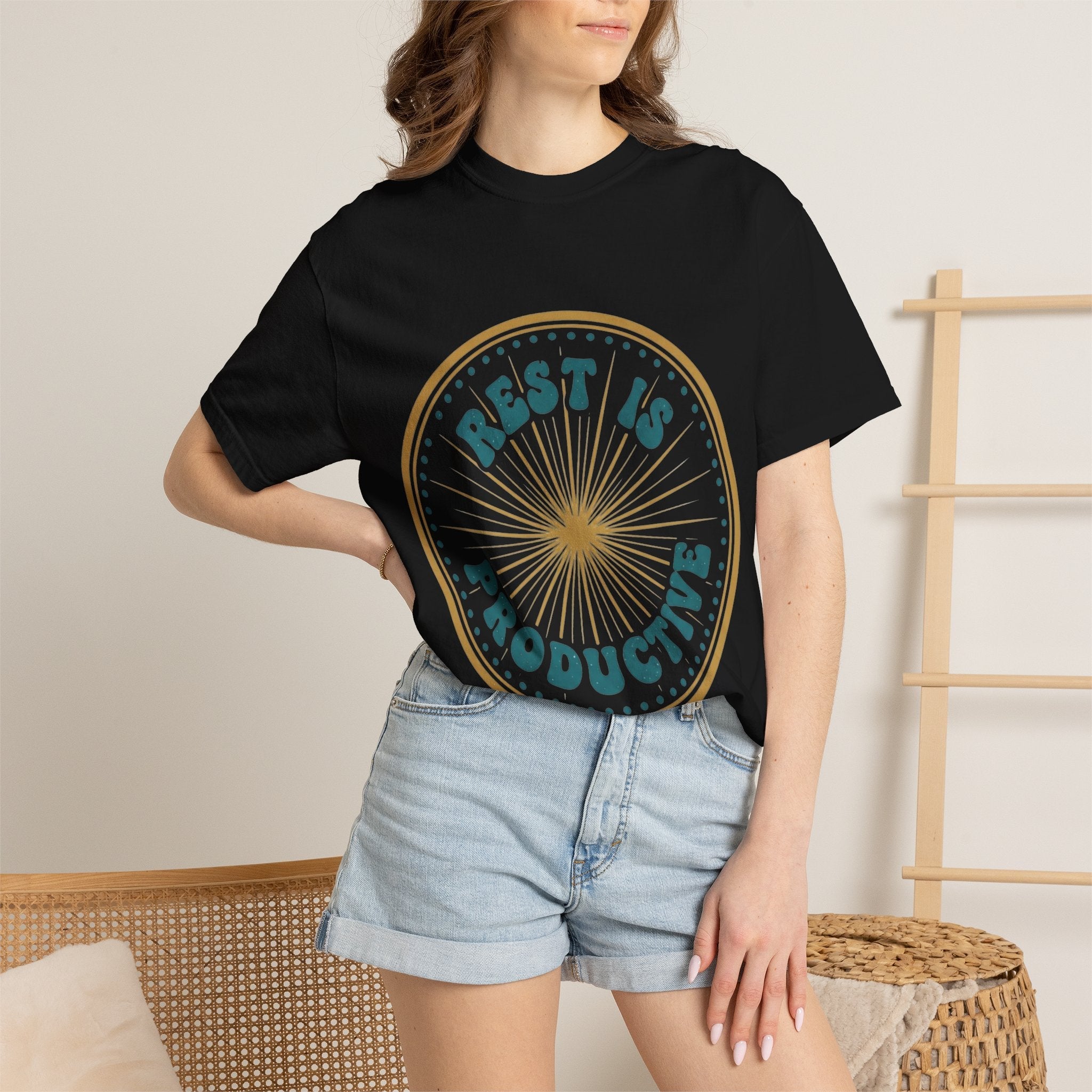 Rest Is Productive T-Shirt — Rest Well. Rise Strong. Back Graphic Tee - Good Life Goods