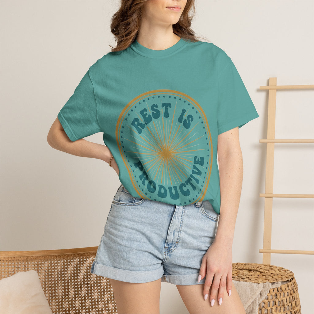 Rest Is Productive T-Shirt — Rest Well. Rise Strong. Back Graphic Tee - Good Life Goods