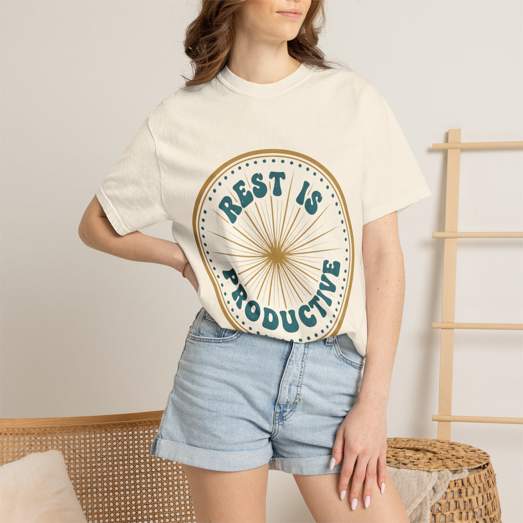 Rest Is Productive T-Shirt — Rest Well. Rise Strong. Back Graphic Tee - Good Life Goods
