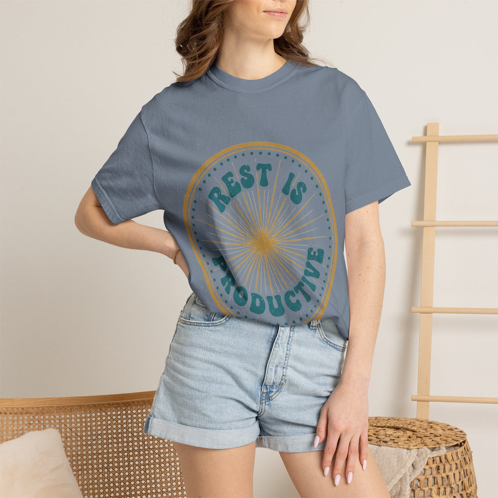 Rest Is Productive T-Shirt — Rest Well. Rise Strong. Back Graphic Tee - Good Life Goods