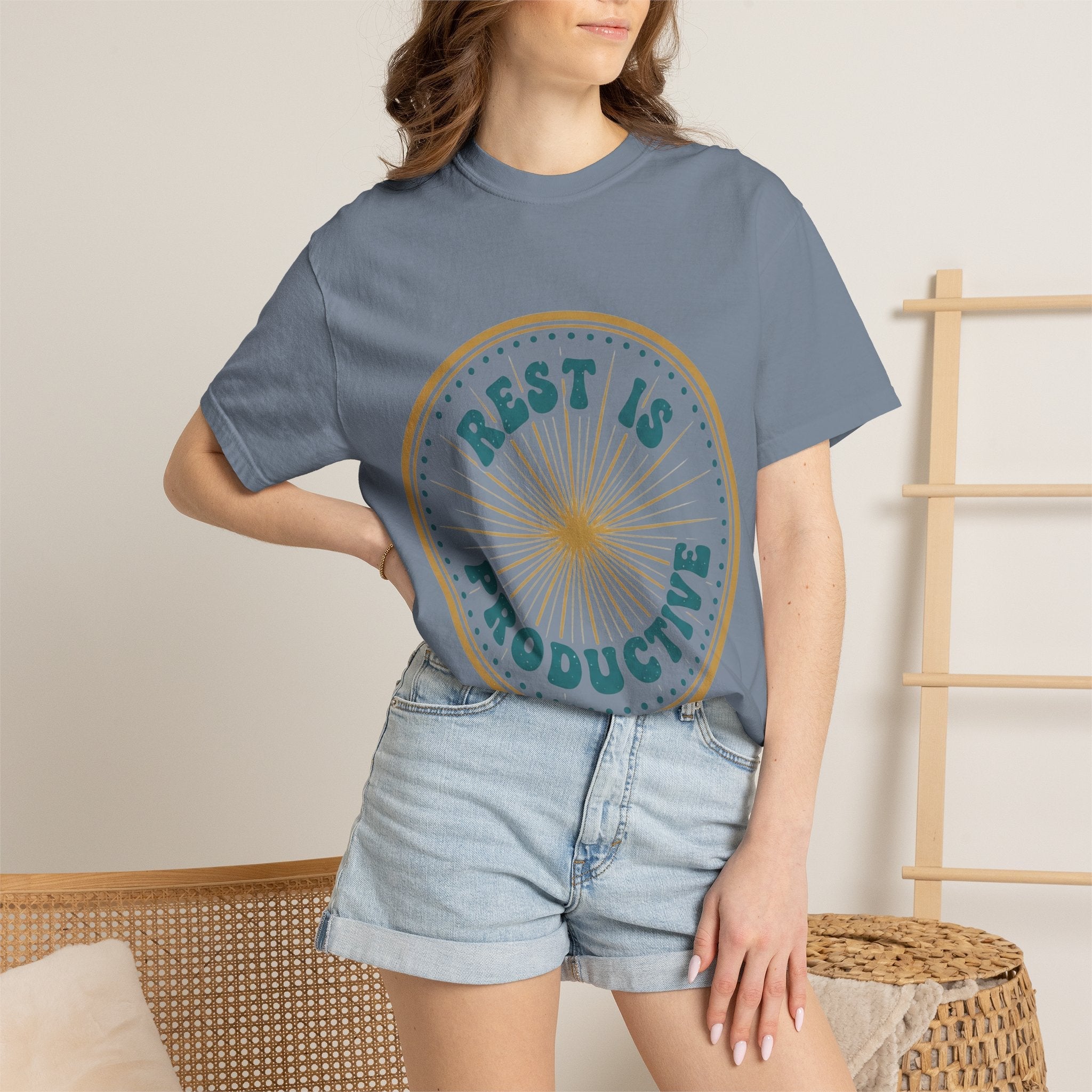 Rest Is Productive T-Shirt — Rest Well. Rise Strong. Back Graphic Tee - Good Life Goods