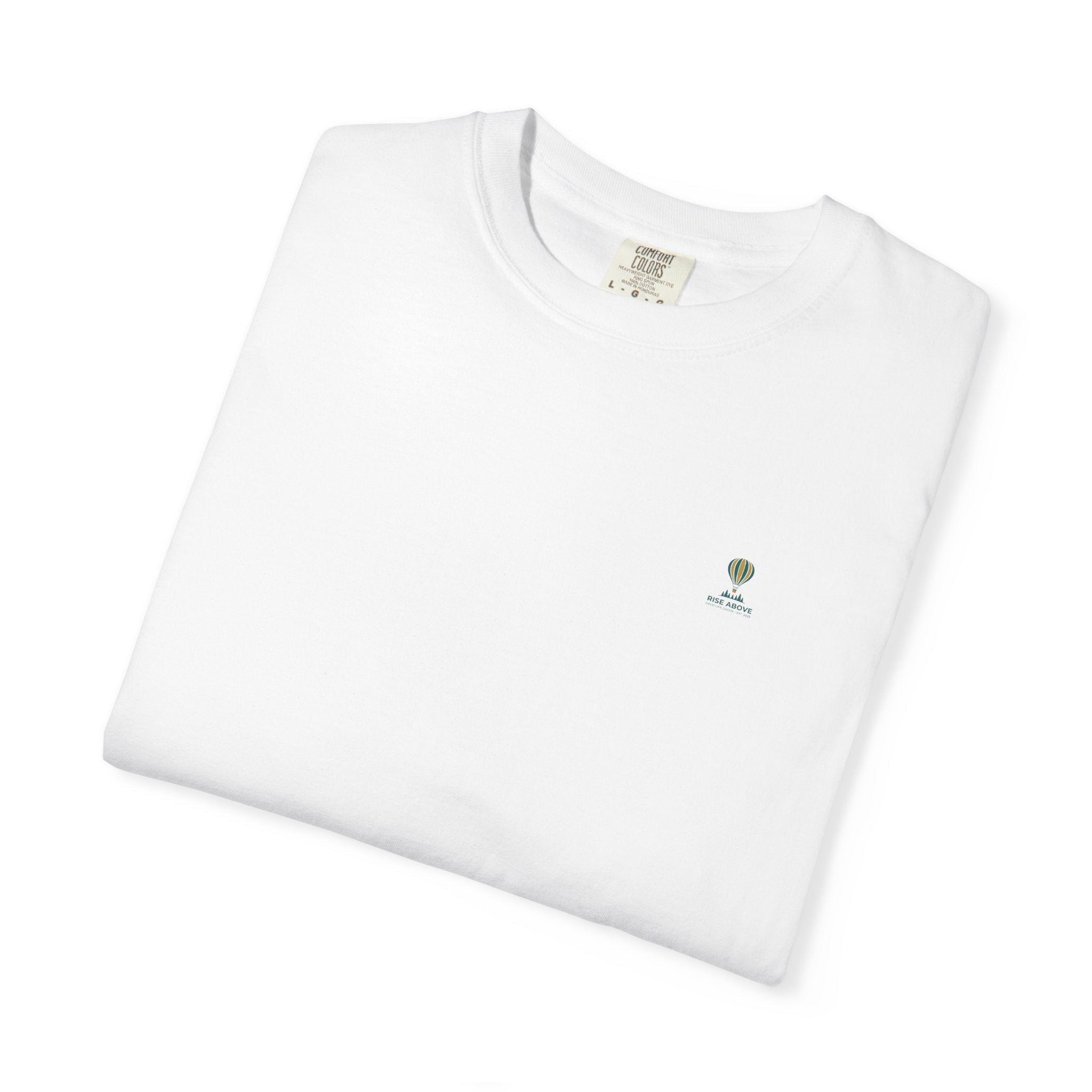 Rise Above Hot Air Balloon T-Shirt — Vintage Adventure Graphic Tee - Good Life Goods