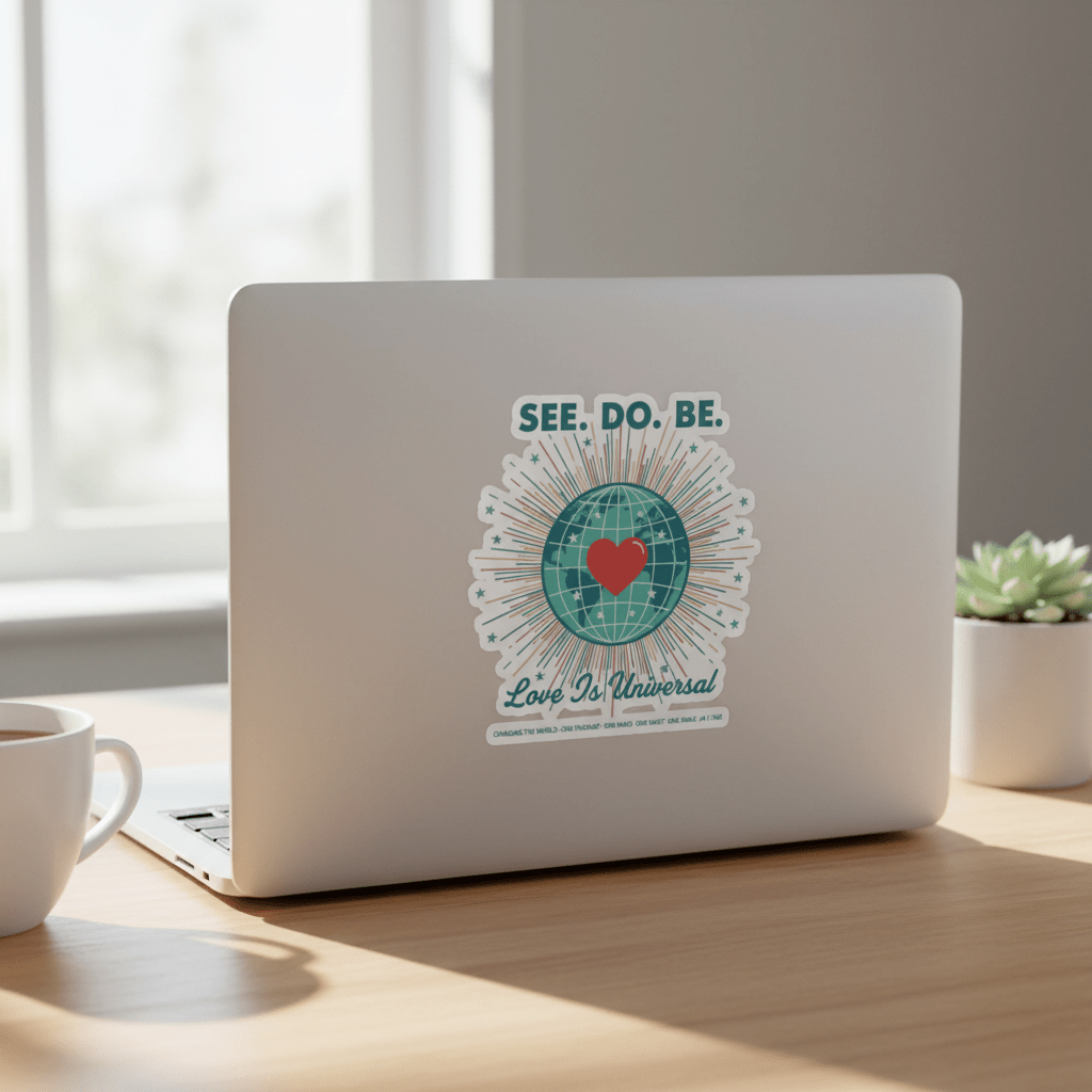 See. Do. Be. Love Is Universal Kiss-Cut Vinyl Decal - Good Life Goods