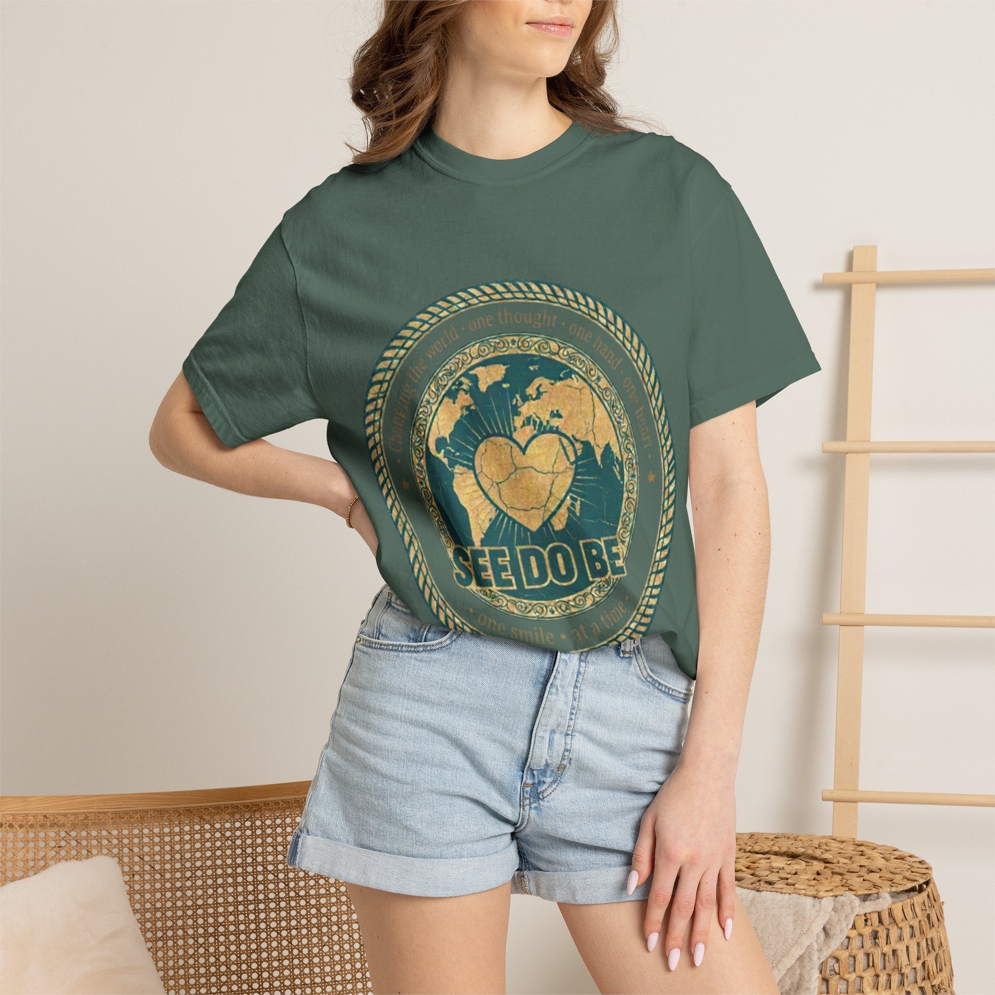 See Do Be World Heart T-Shirt — Eco Vibe Graphic Tee - Good Life Goods