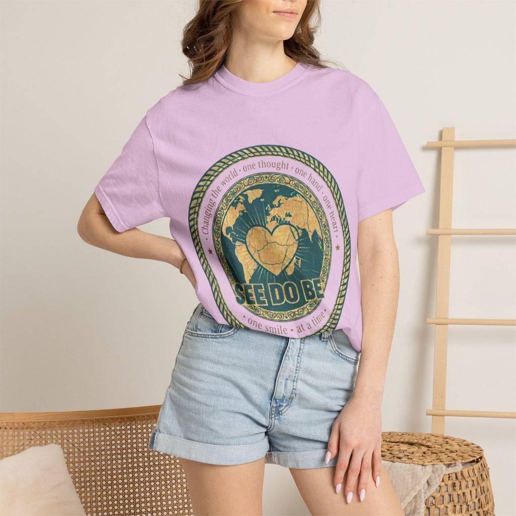 See Do Be World Heart T-Shirt — Eco Vibe Graphic Tee - Good Life Goods