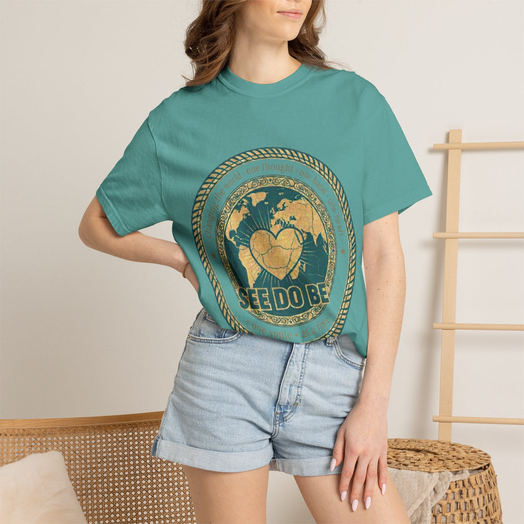 See Do Be World Heart T-Shirt — Eco Vibe Graphic Tee - Good Life Goods