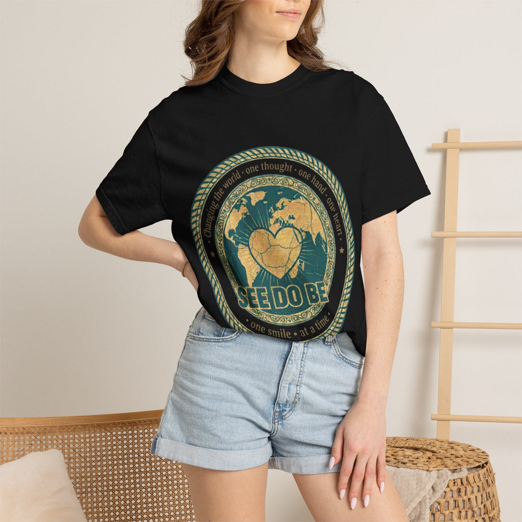 See Do Be World Heart T-Shirt — Eco Vibe Graphic Tee - Good Life Goods