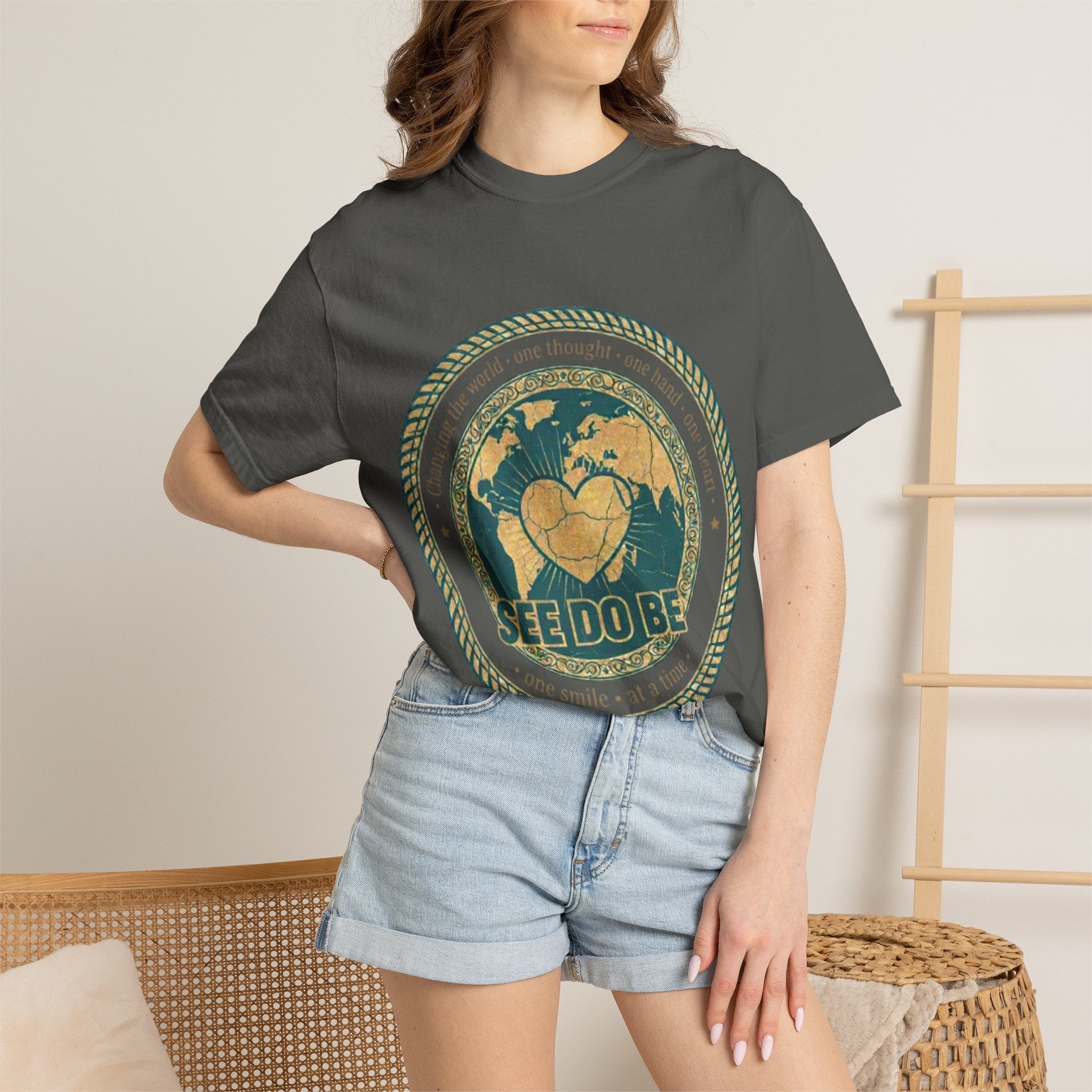 See Do Be World Heart T-Shirt — Eco Vibe Graphic Tee - Good Life Goods