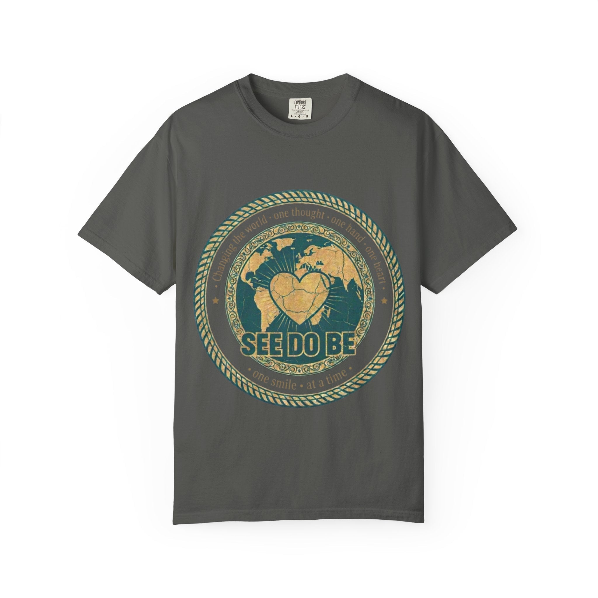See Do Be World Heart T-Shirt — Eco Vibe Graphic Tee - Good Life Goods
