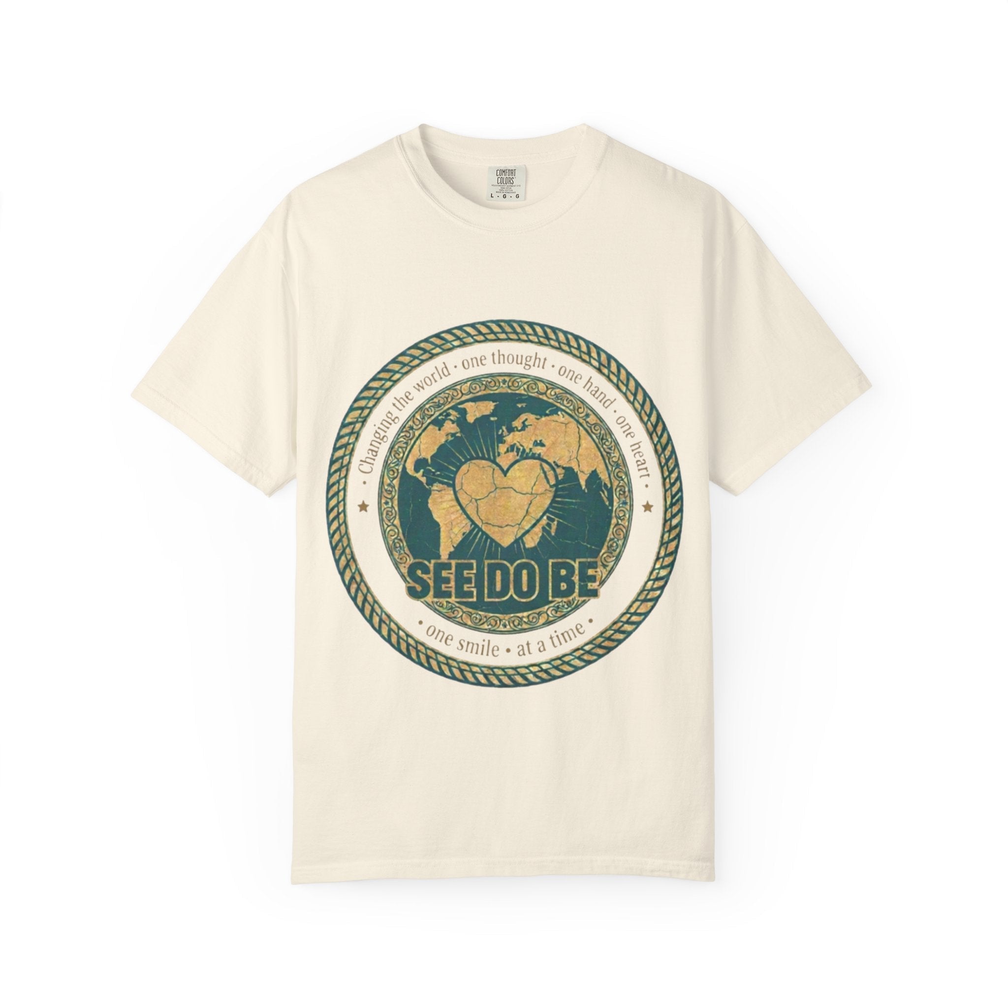 See Do Be World Heart T-Shirt — Eco Vibe Graphic Tee - Good Life Goods