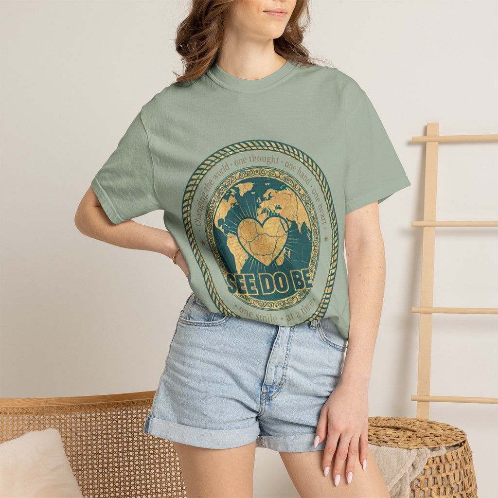 See Do Be World Heart T-Shirt — Eco Vibe Graphic Tee - Good Life Goods