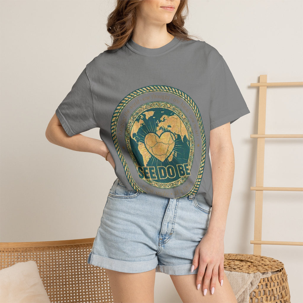 See Do Be World Heart T-Shirt — Eco Vibe Graphic Tee - Good Life Goods