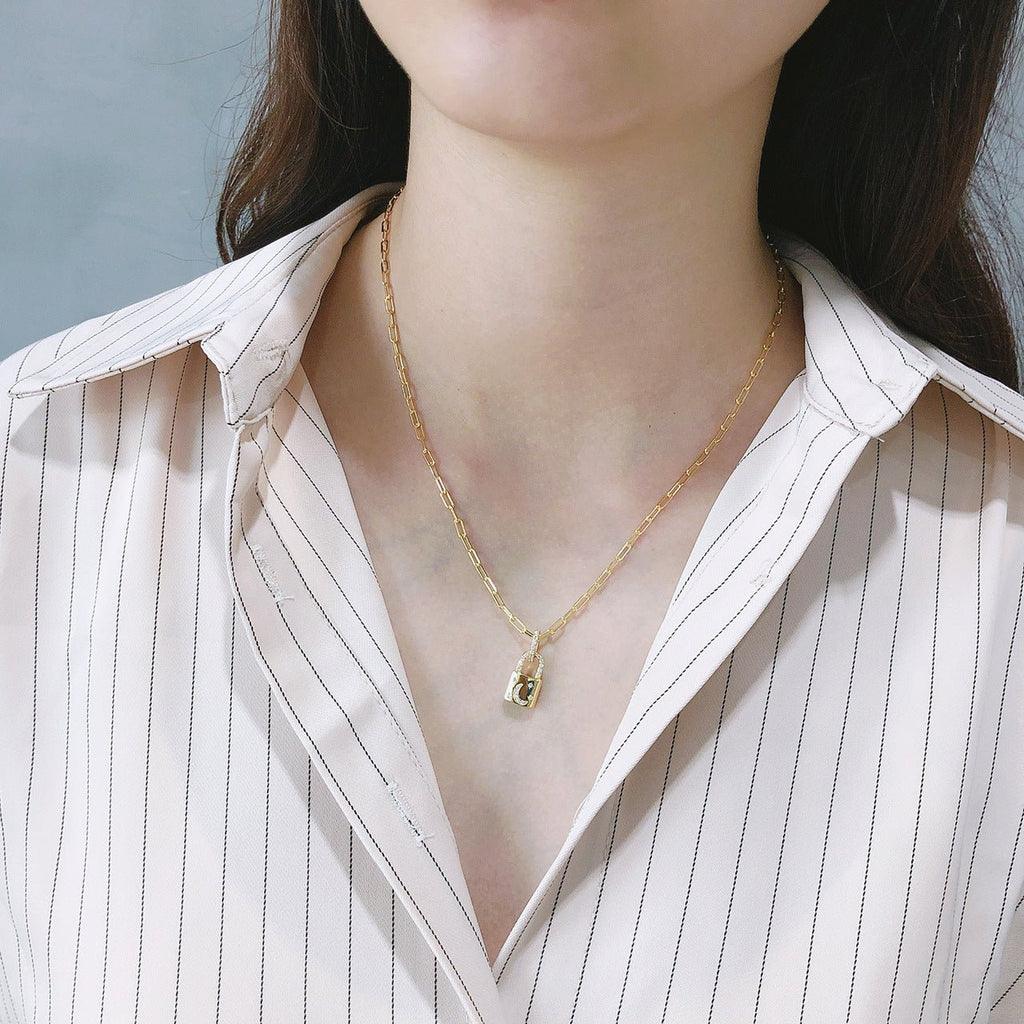 Silver Lock Chain Necklace - Good Life Goods