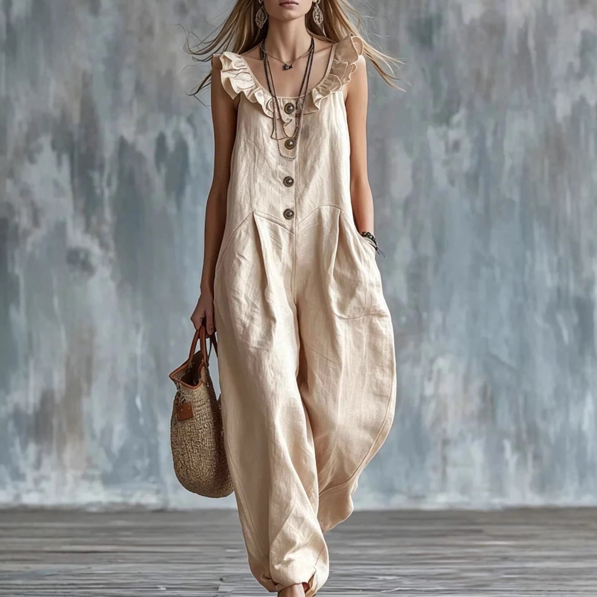 Sleeveless Button Jumpsuit - Good Life Goods