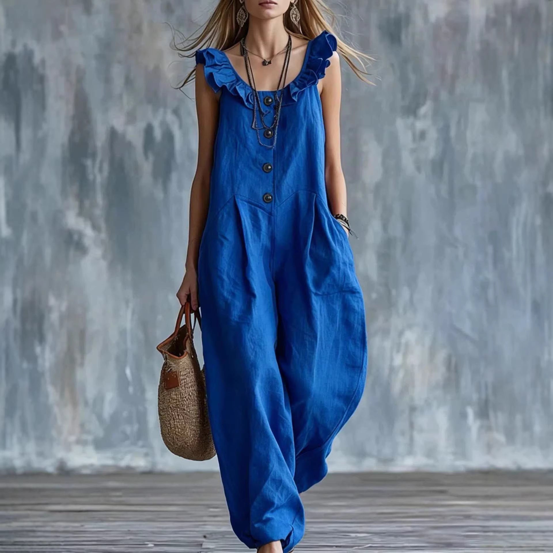 Sleeveless Button Jumpsuit - Good Life Goods
