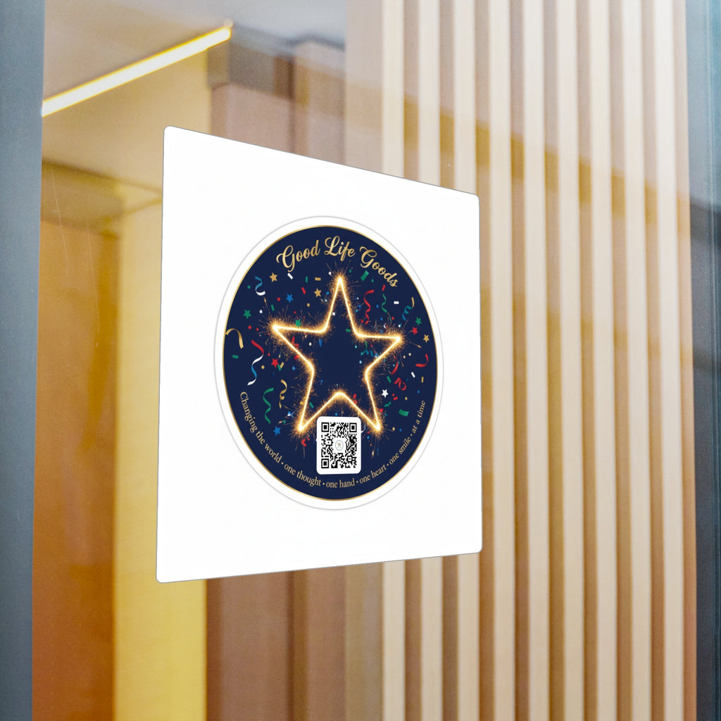 Star Neon Kiss-Cut Vinyl Sticker — "Good Life Goods" Round Decal - Good Life Goods