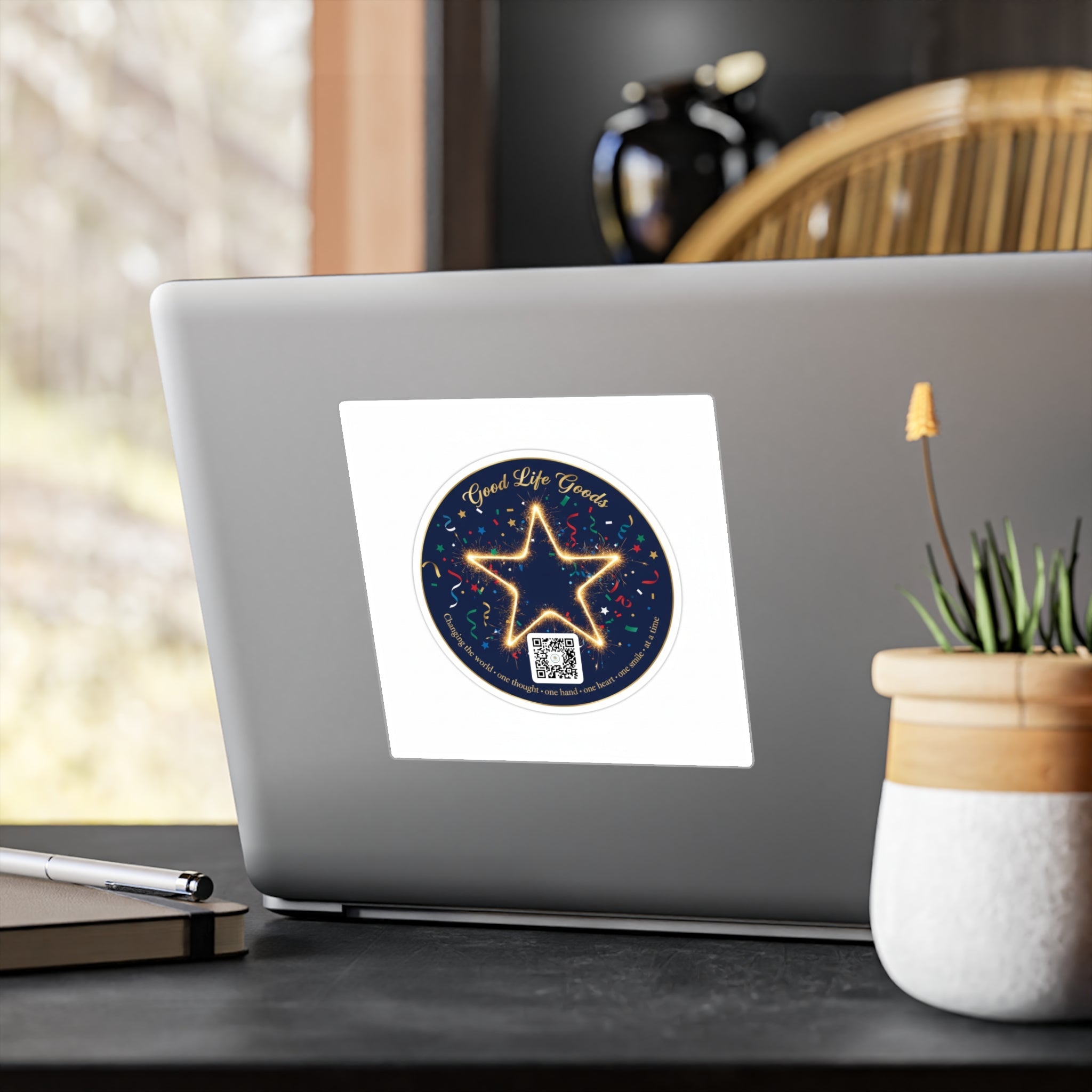 Star Neon Kiss-Cut Vinyl Sticker — "Good Life Goods" Round Decal - Good Life Goods