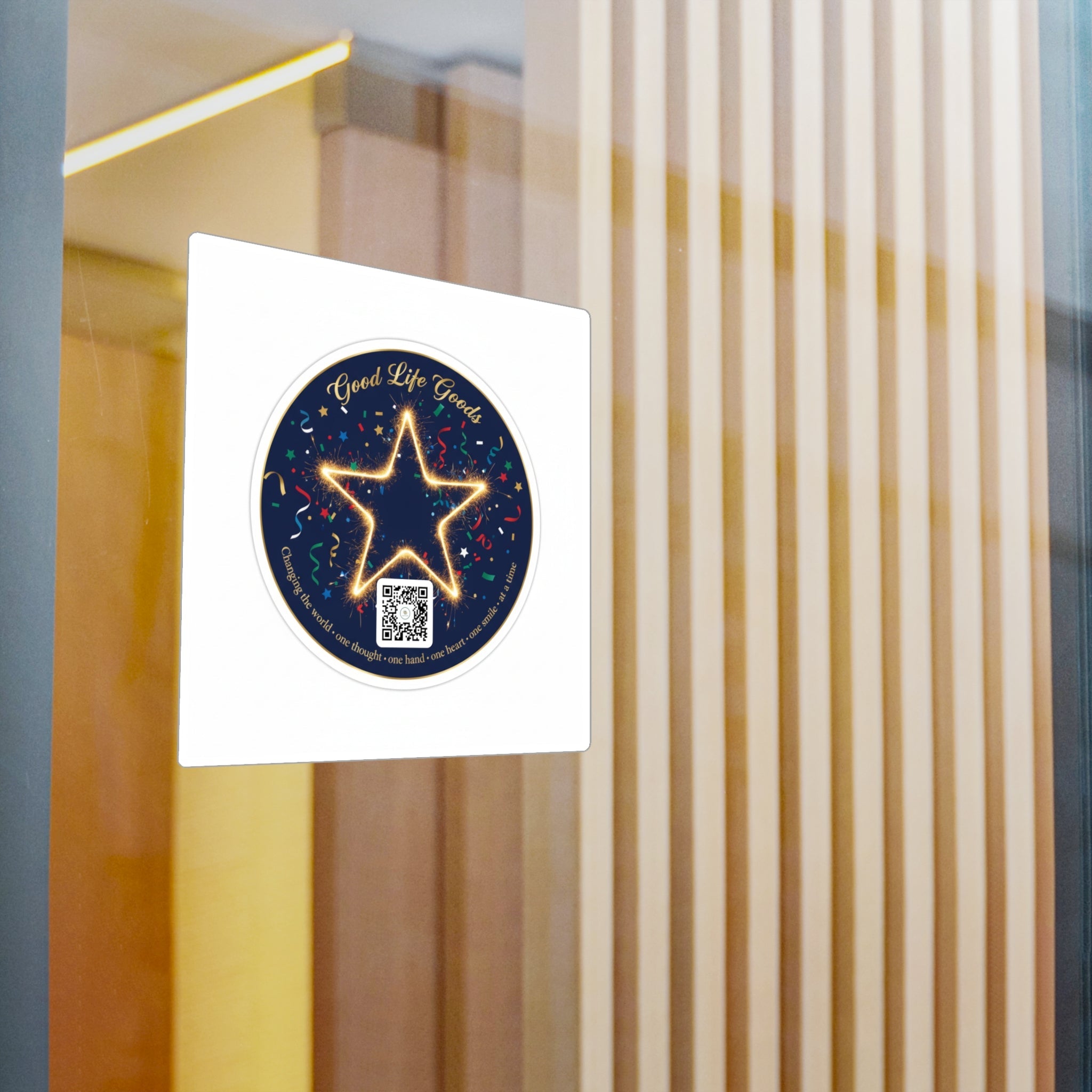 Star Neon Kiss-Cut Vinyl Sticker — "Good Life Goods" Round Decal - Good Life Goods