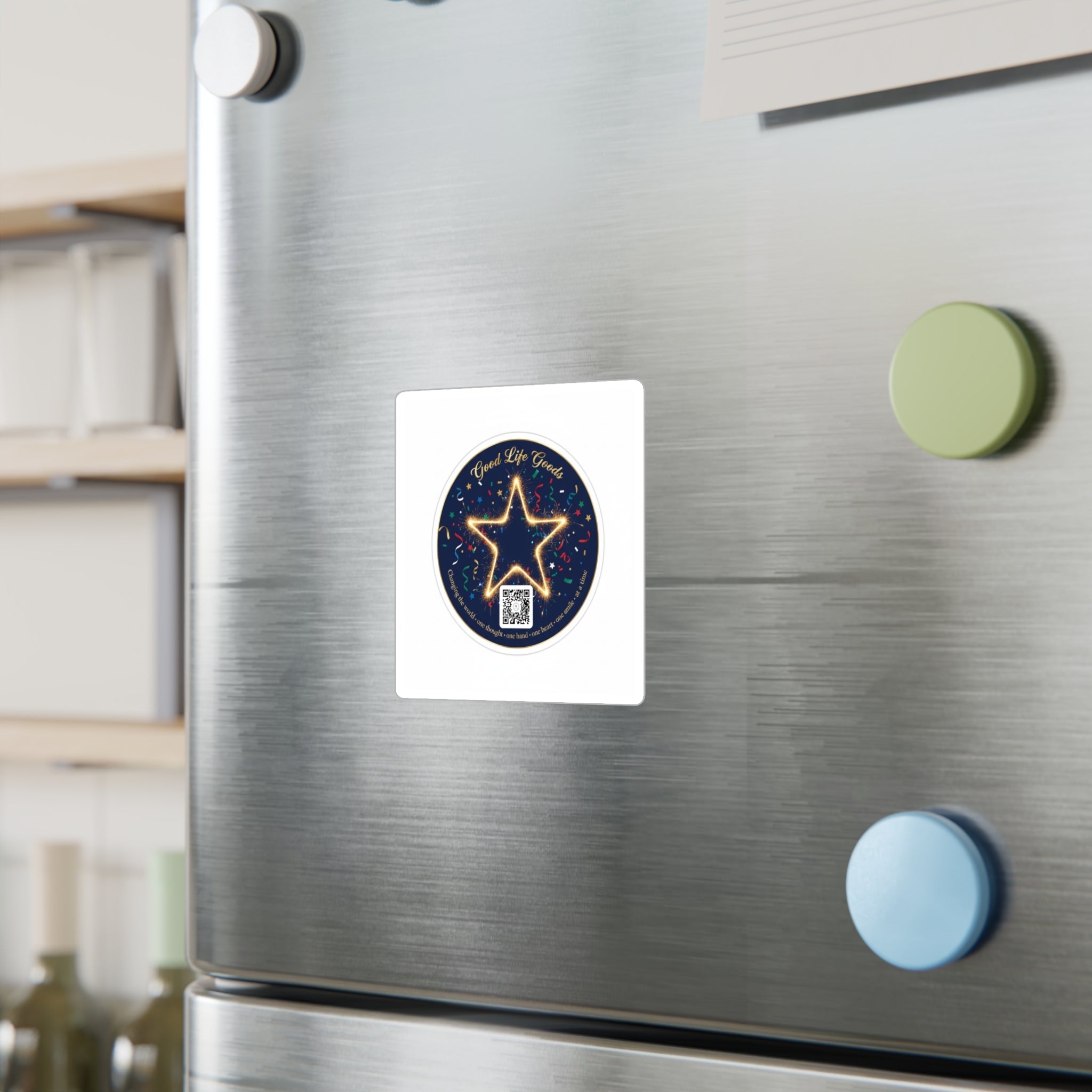Star Neon Kiss-Cut Vinyl Sticker — "Good Life Goods" Round Decal - Good Life Goods