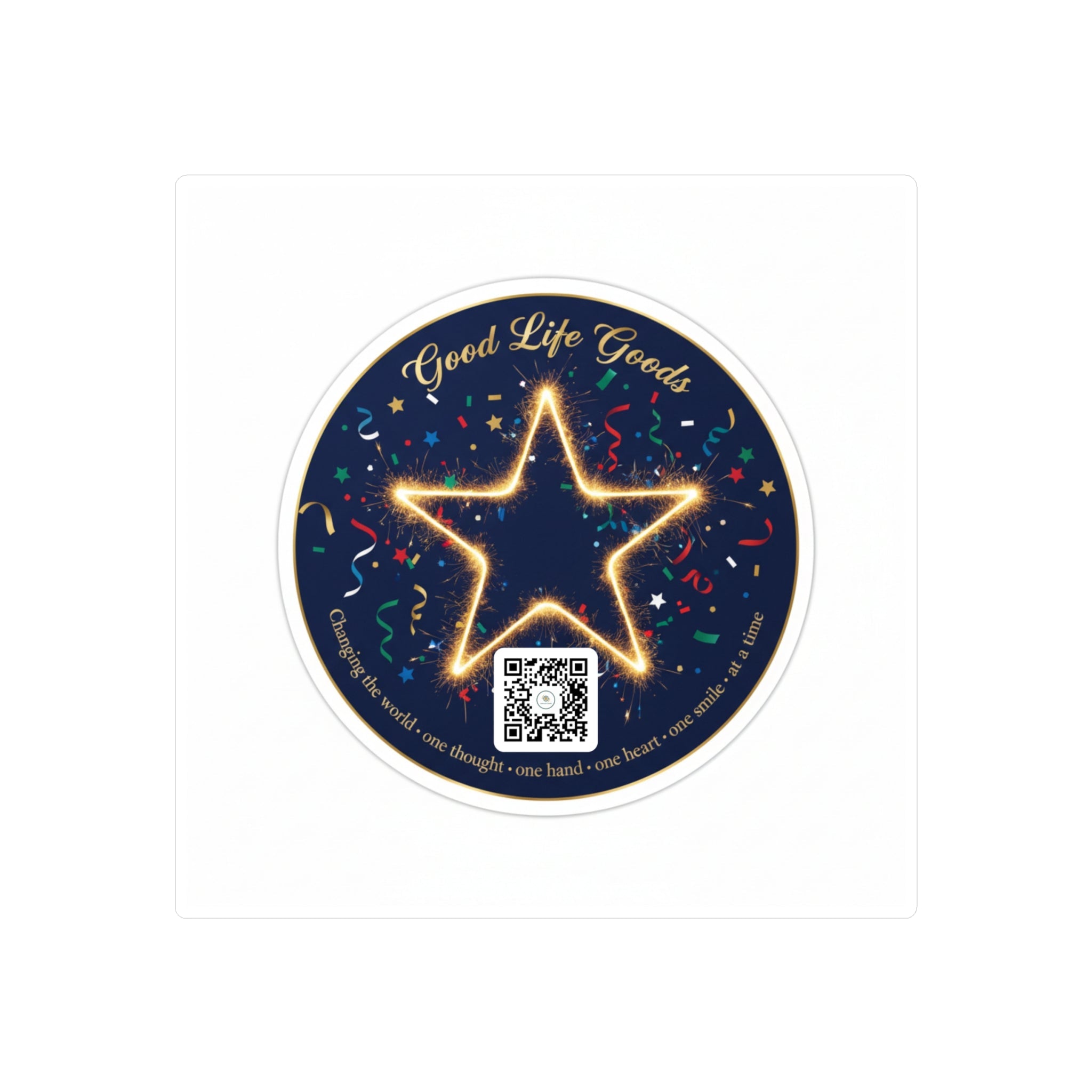 Star Neon Kiss-Cut Vinyl Sticker — "Good Life Goods" Round Decal - Good Life Goods