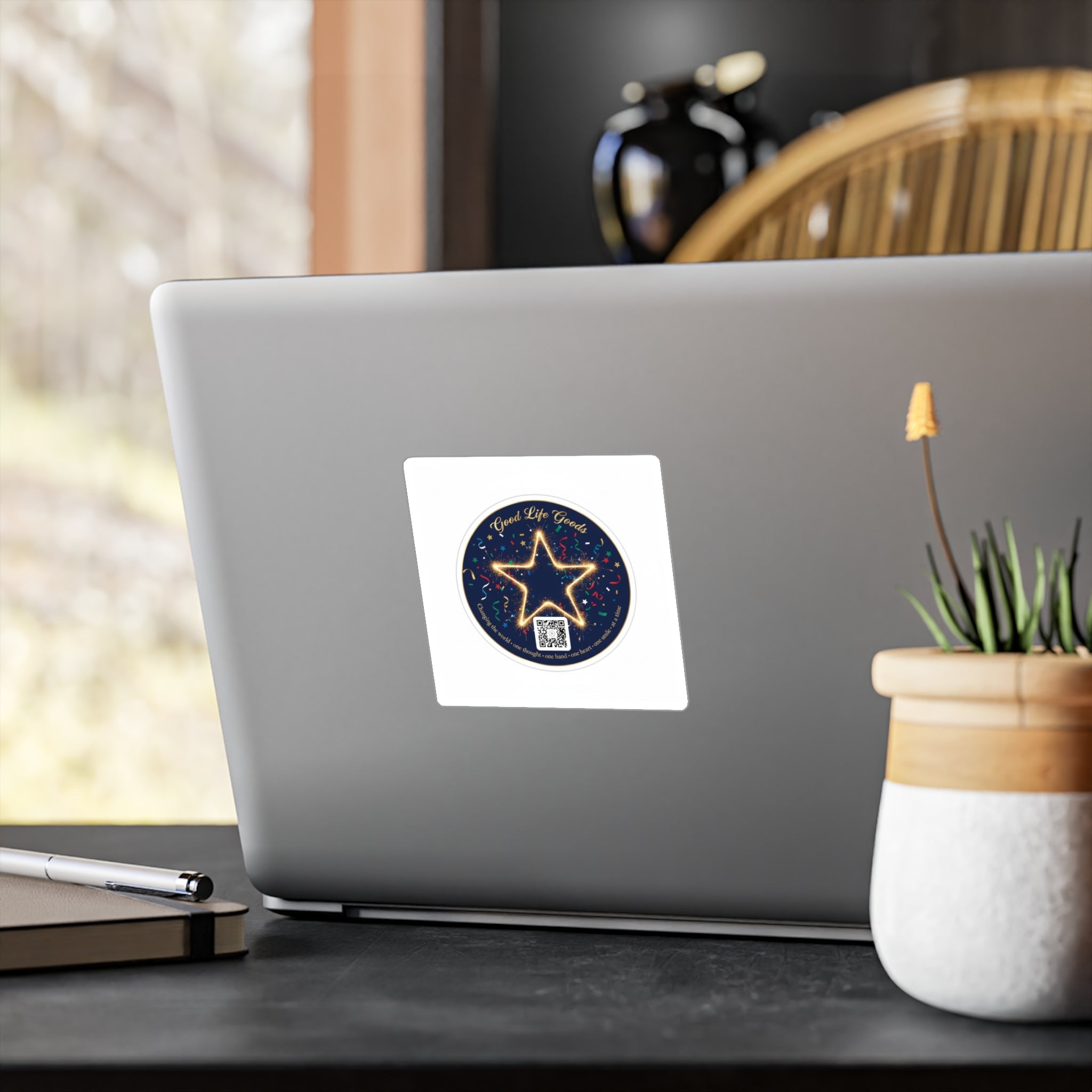Star Neon Kiss-Cut Vinyl Sticker — "Good Life Goods" Round Decal - Good Life Goods