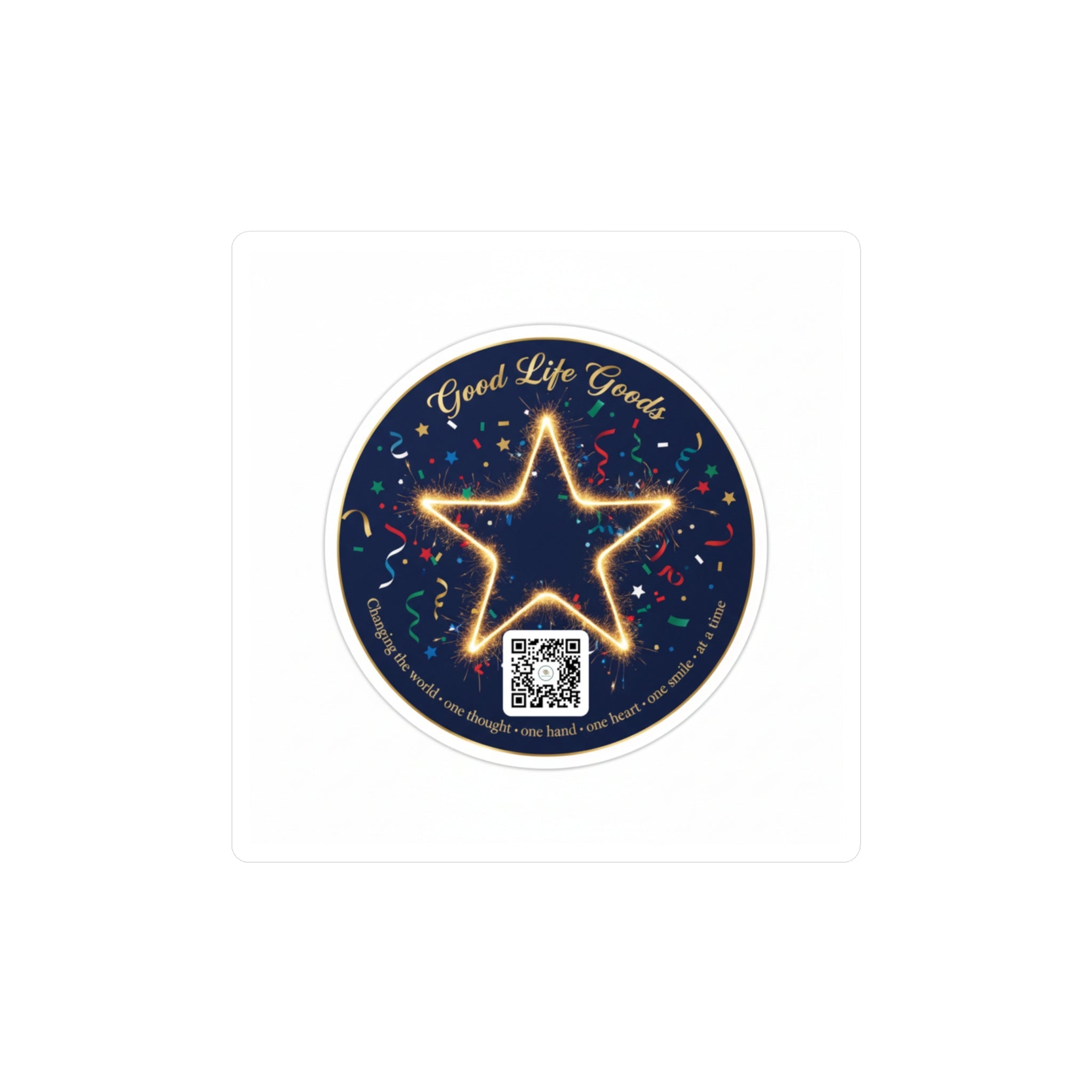 Star Neon Kiss-Cut Vinyl Sticker — "Good Life Goods" Round Decal - Good Life Goods