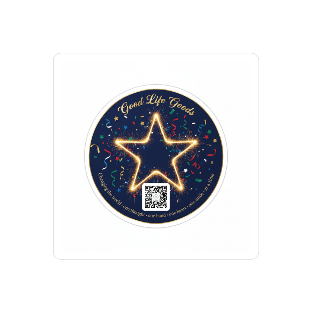 Star Neon Kiss-Cut Vinyl Sticker — "Good Life Goods" Round Decal - Good Life Goods