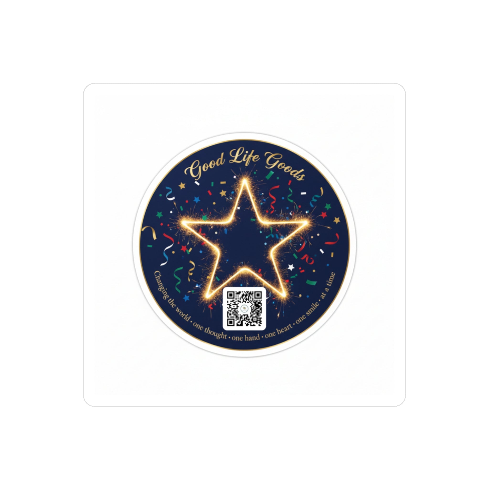 Star Neon Kiss-Cut Vinyl Sticker — "Good Life Goods" Round Decal - Good Life Goods