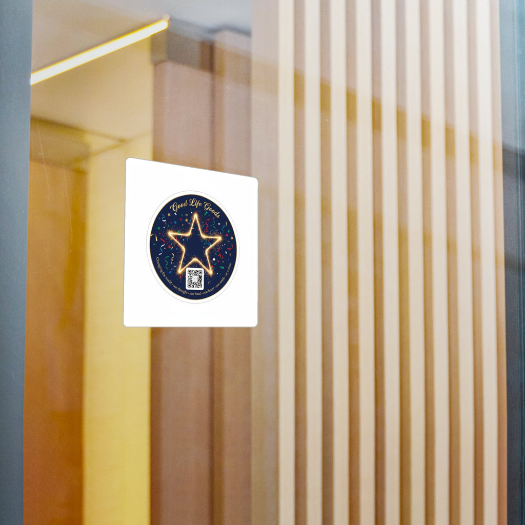 Star Neon Kiss-Cut Vinyl Sticker — "Good Life Goods" Round Decal - Good Life Goods