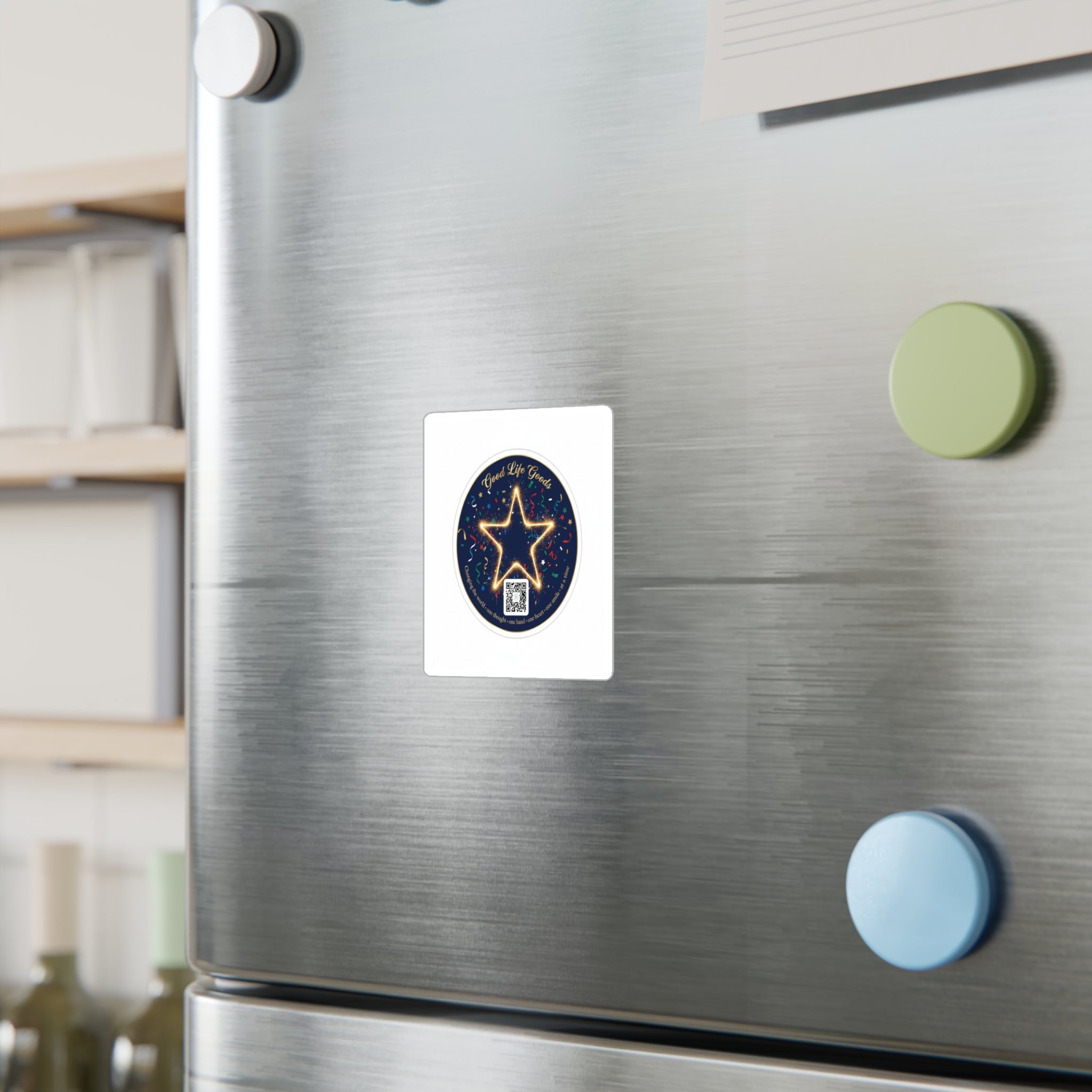 Star Neon Kiss-Cut Vinyl Sticker — "Good Life Goods" Round Decal - Good Life Goods