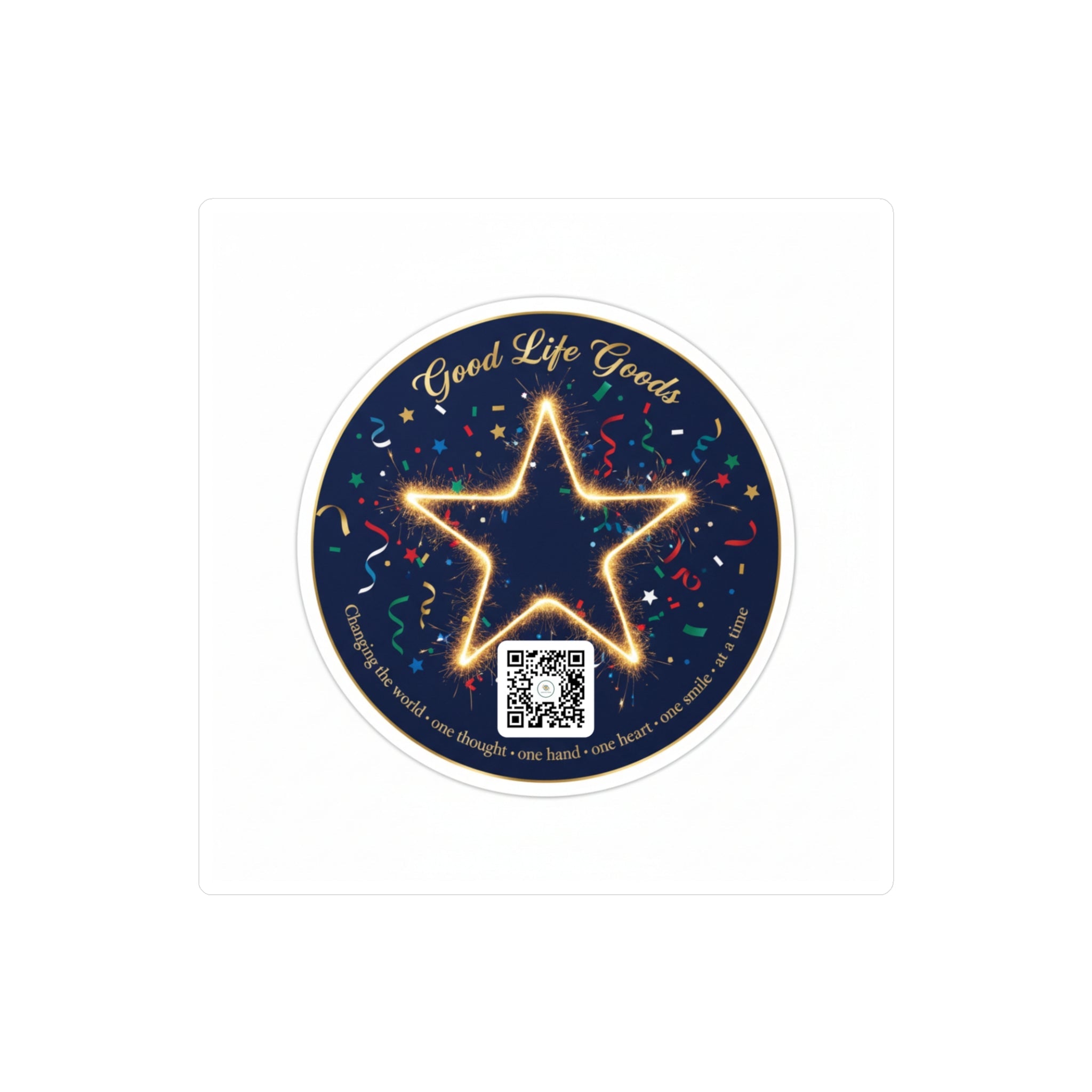 Star Neon Kiss-Cut Vinyl Sticker — "Good Life Goods" Round Decal - Good Life Goods