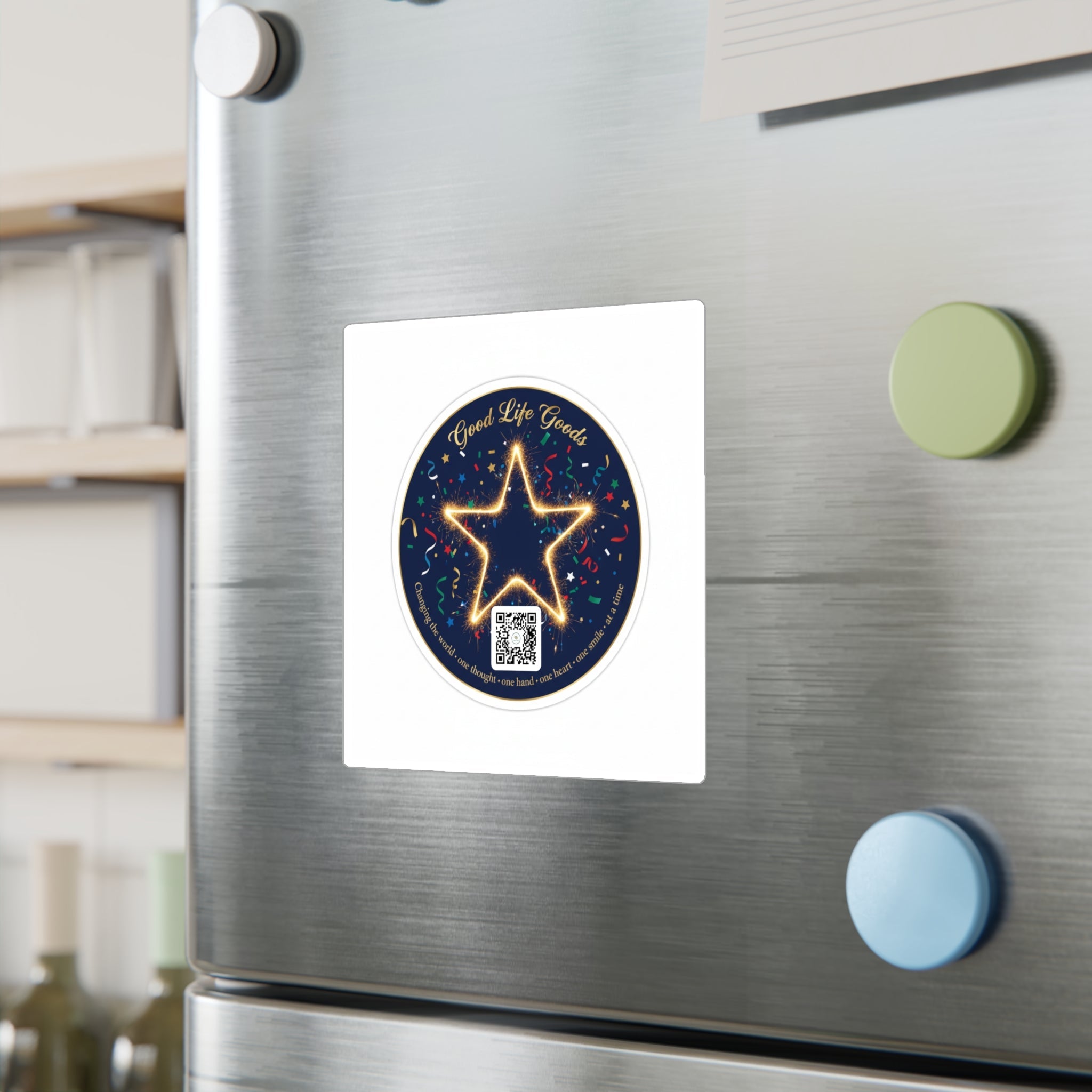 Star Neon Kiss-Cut Vinyl Sticker — "Good Life Goods" Round Decal - Good Life Goods