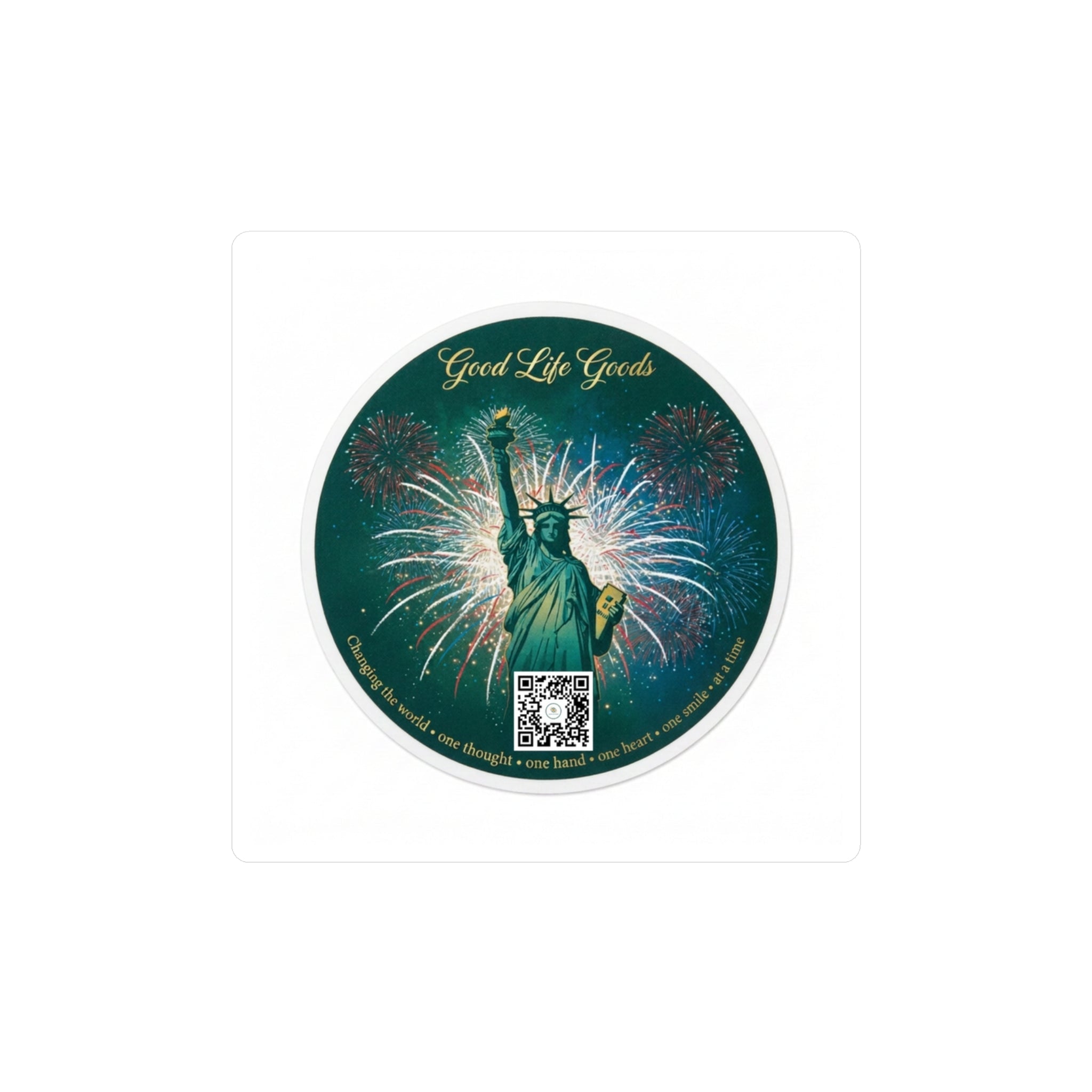Statue of Liberty Fireworks Kiss-Cut Vinyl Sticker - Good Life Goods