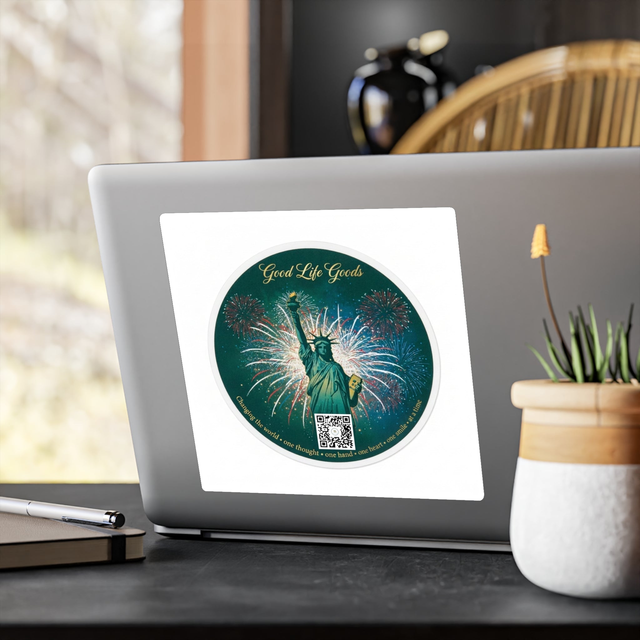 Statue of Liberty Fireworks Kiss-Cut Vinyl Sticker - Good Life Goods