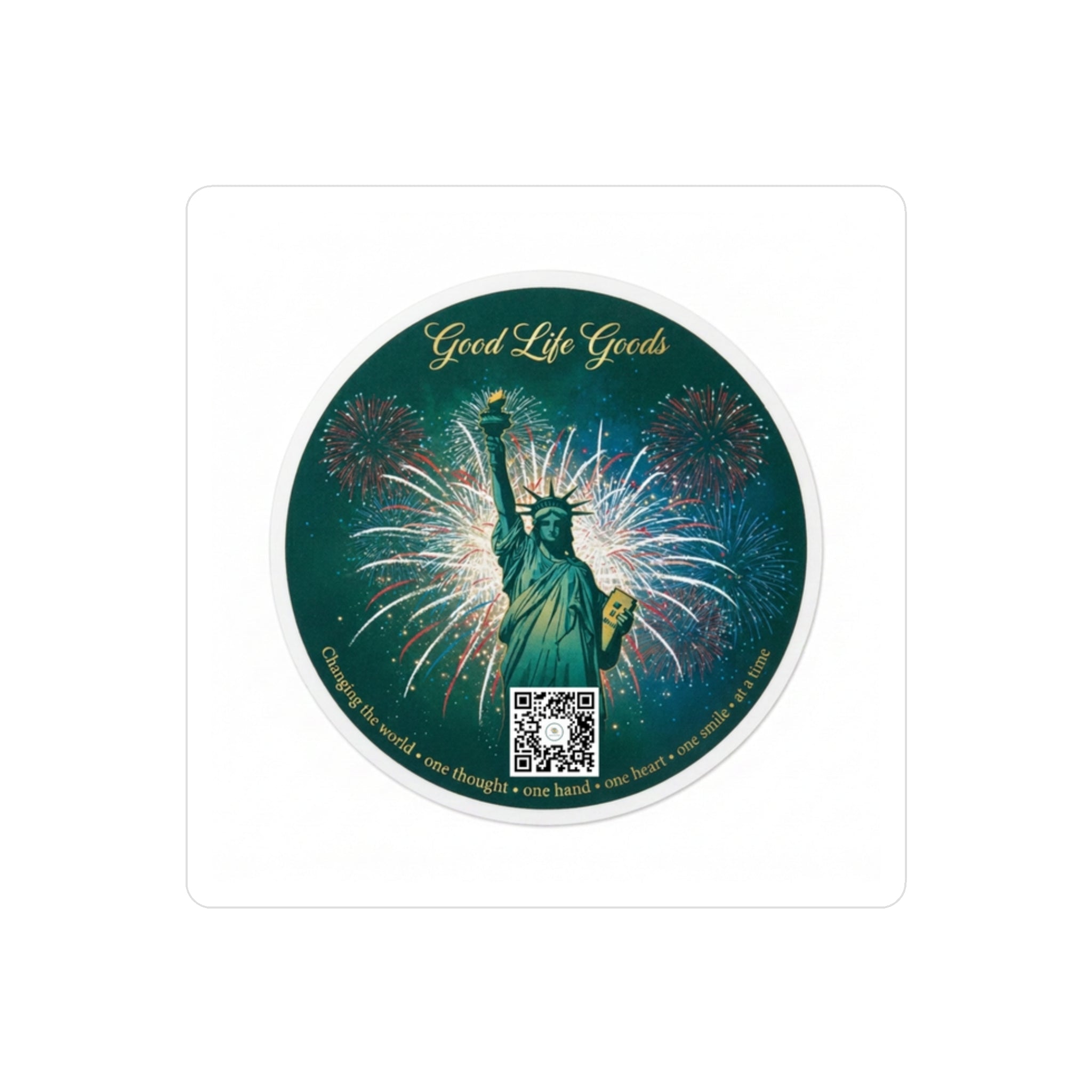 Statue of Liberty Fireworks Kiss-Cut Vinyl Sticker - Good Life Goods
