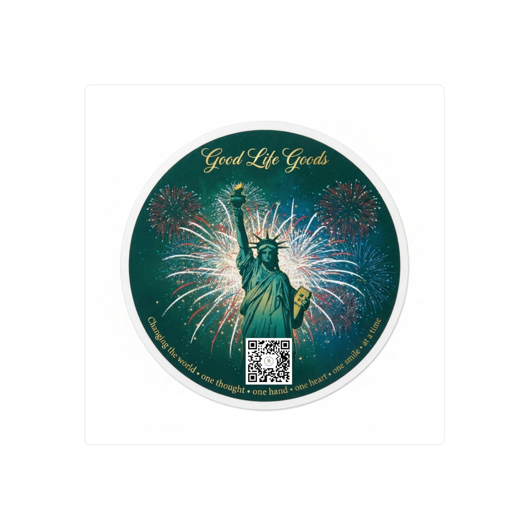 Statue of Liberty Fireworks Kiss-Cut Vinyl Sticker - Good Life Goods
