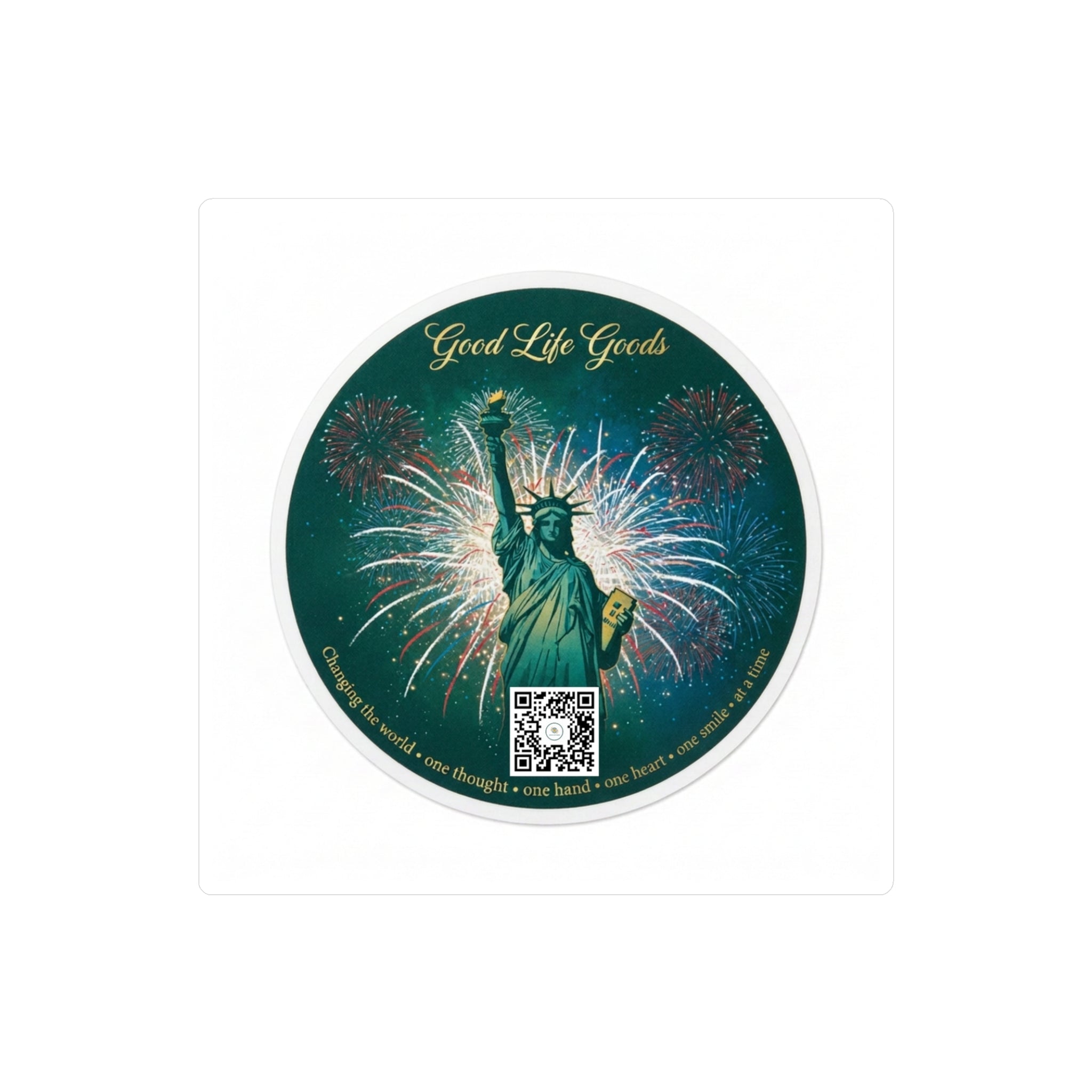 Statue of Liberty Fireworks Kiss-Cut Vinyl Sticker - Good Life Goods