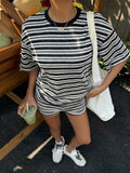 Striped Crew - Neck Shorts Set - Good Life Goods