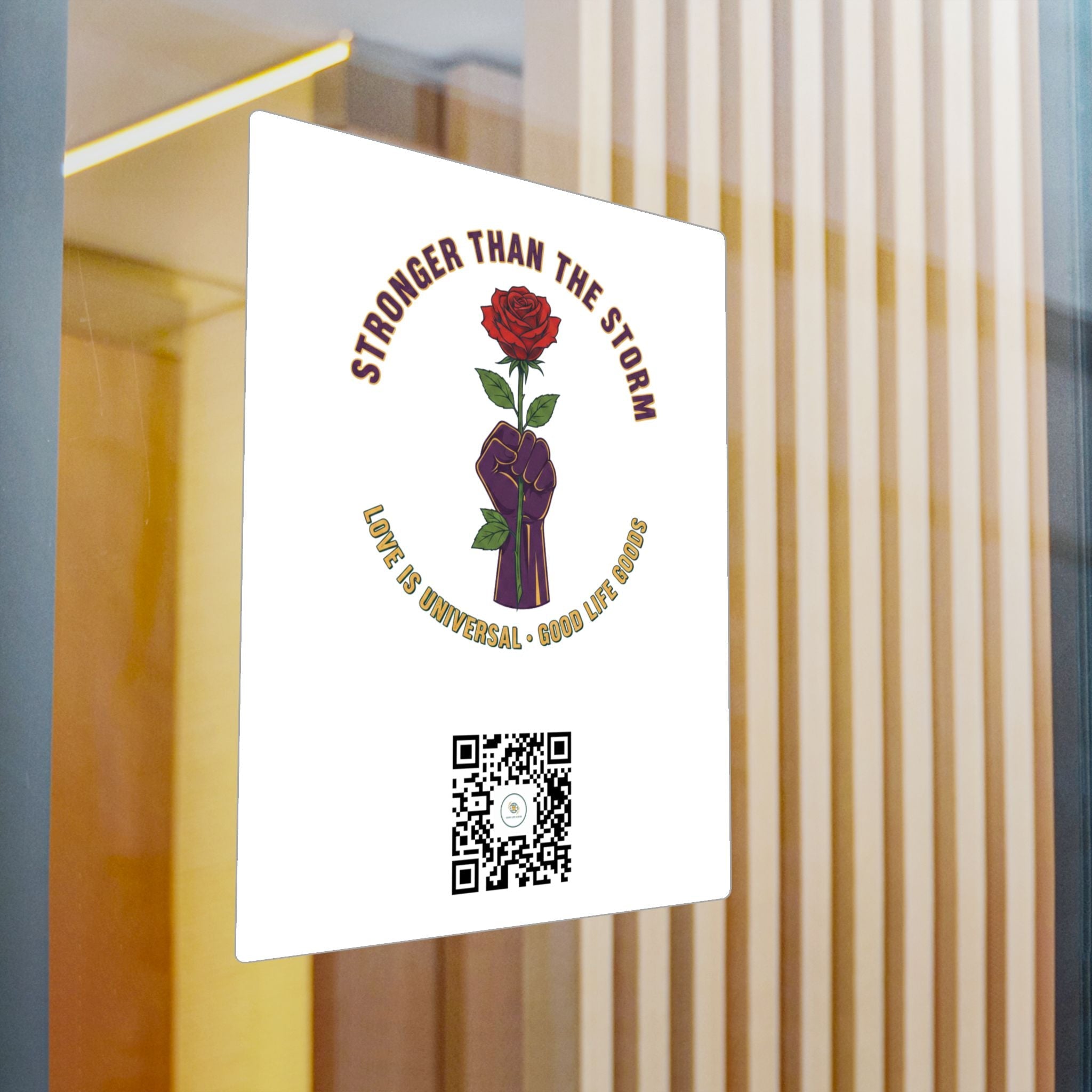 Stronger Than the Storm — Rose Fist Kiss-Cut Vinyl Decal | Good Life Goods - Good Life Goods