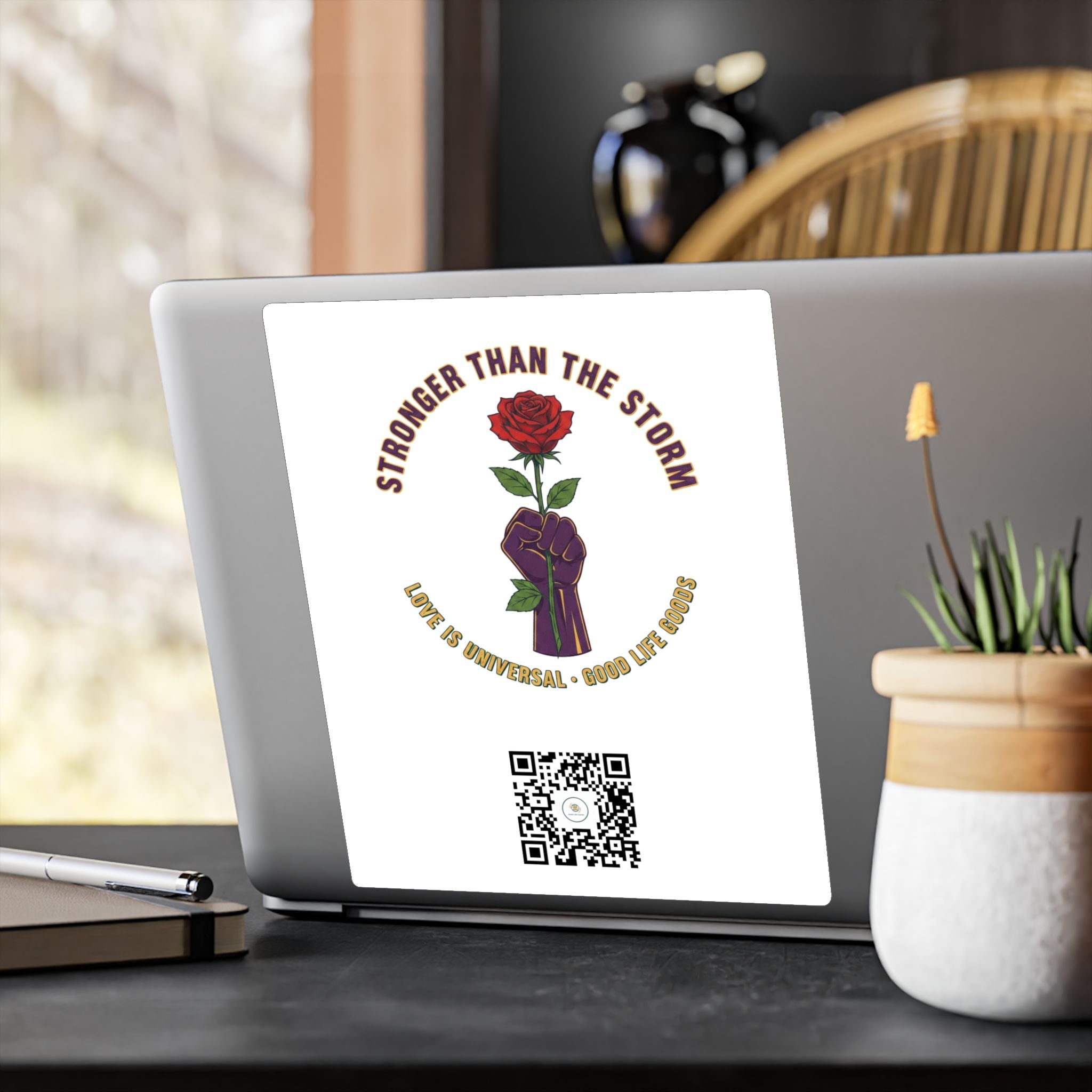 Stronger Than the Storm — Rose Fist Kiss-Cut Vinyl Decal | Good Life Goods - Good Life Goods