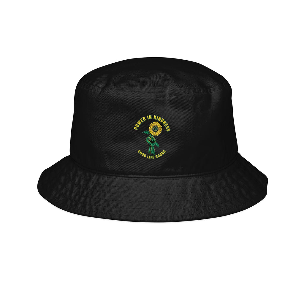 Sunflower Ribbon Bucket Hat — Cancer Awareness Floral Embroidered Hat - Good Life Goods