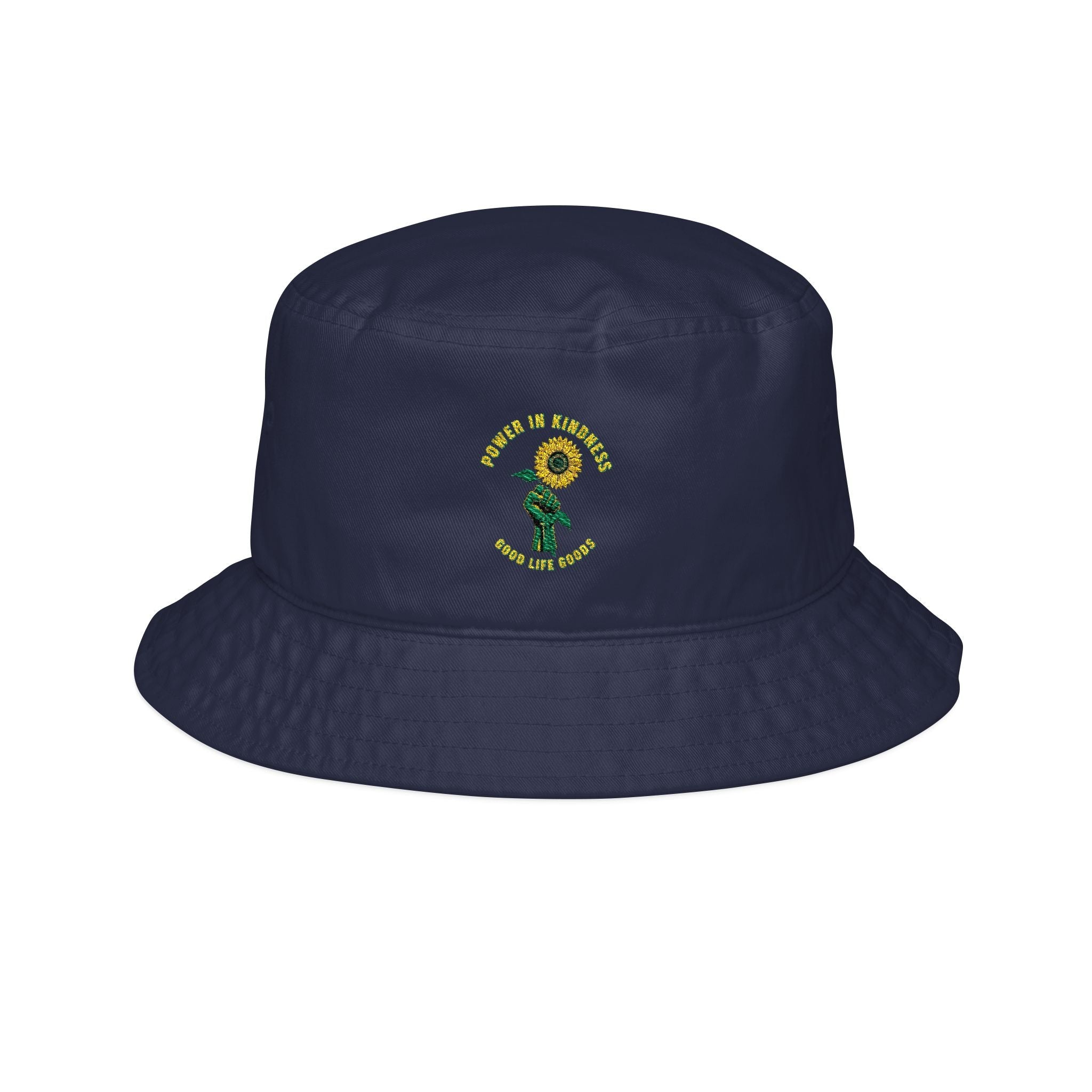 Sunflower Ribbon Bucket Hat — Cancer Awareness Floral Embroidered Hat - Good Life Goods