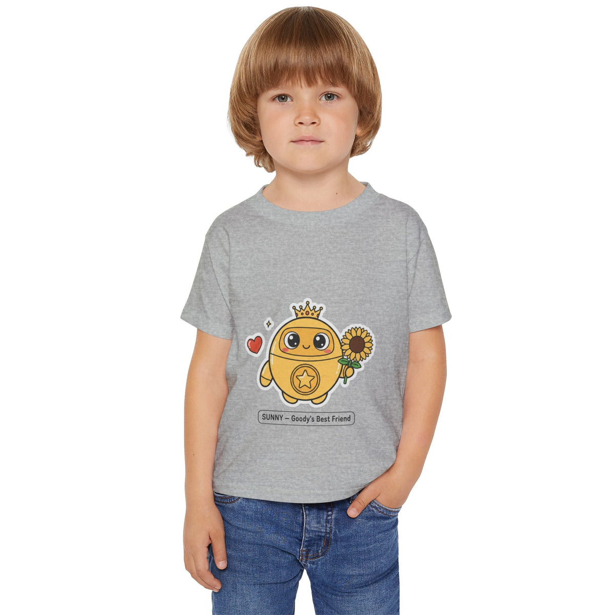 Sunny Robot Toddler T-Shirt | Goody's Best Friend Sunflower Character Tee - Good Life Goods