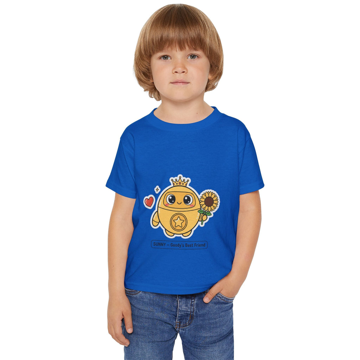 Sunny Robot Toddler T-Shirt | Goody's Best Friend Sunflower Character Tee - Good Life Goods