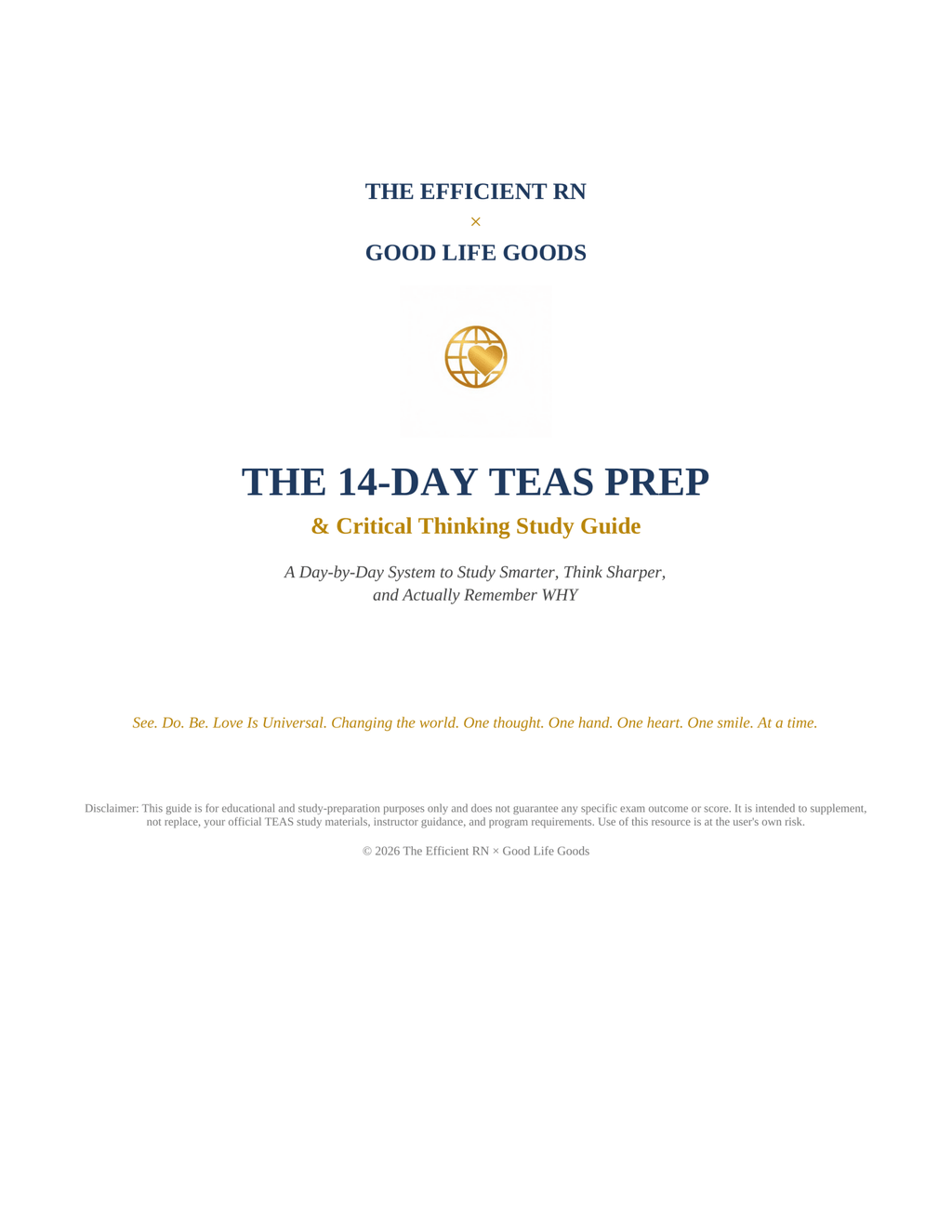 The 14-Day TEAS Prep & Critical Thinking Study Guide — Full-Color Printed Edition - Good Life Goods