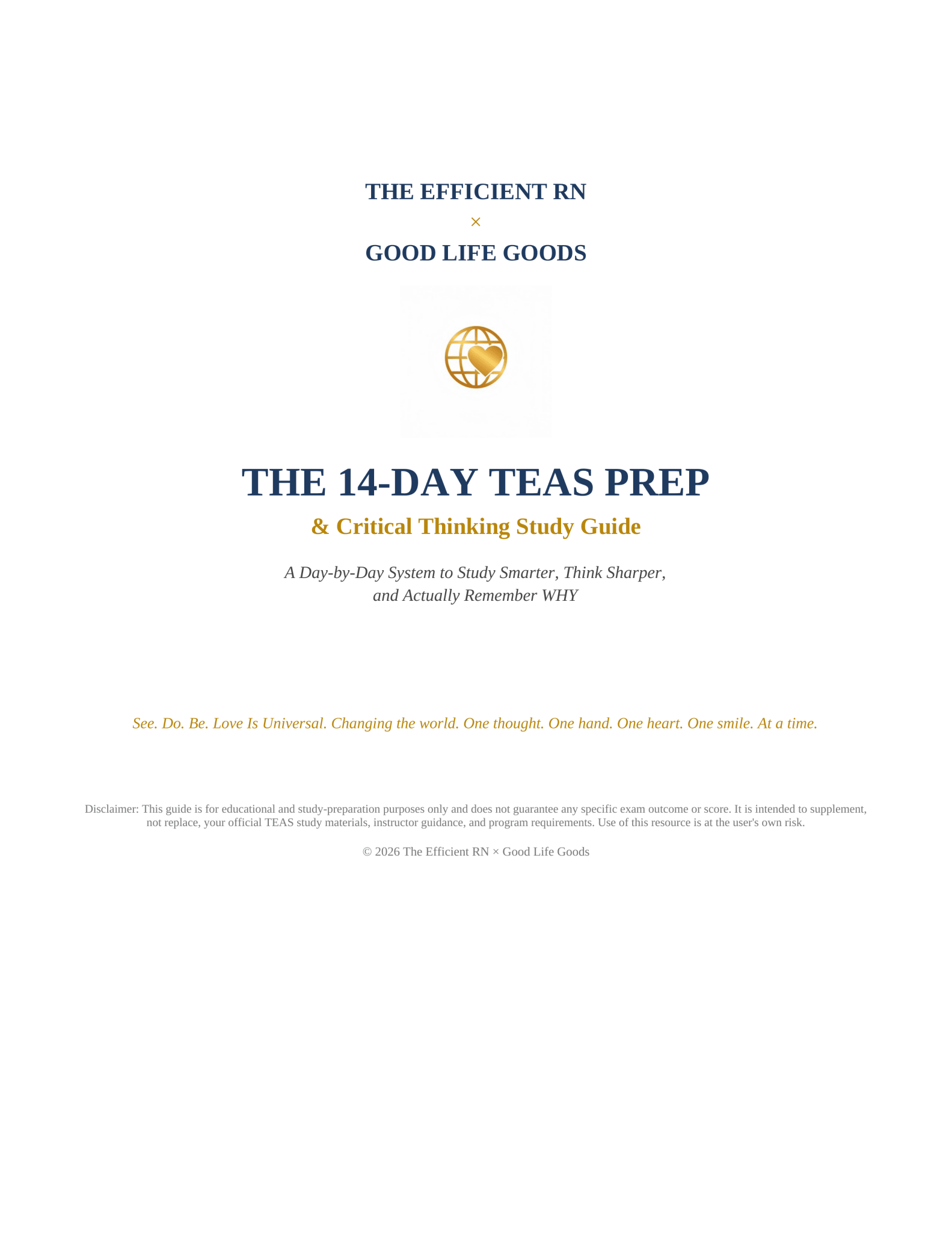 The 14-Day TEAS Prep & Critical Thinking Study Guide — Full-Color Printed Edition - Good Life Goods