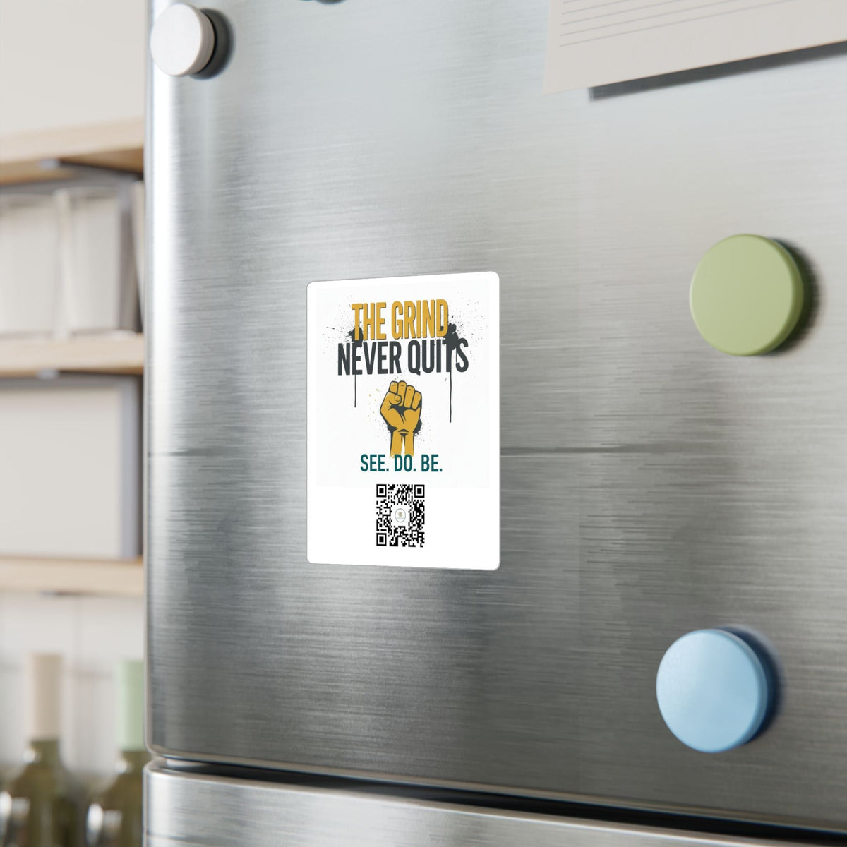 The Grind Never Quits Vinyl Decal — Motivational Fist Sticker (See. Do. Be.) - Good Life Goods