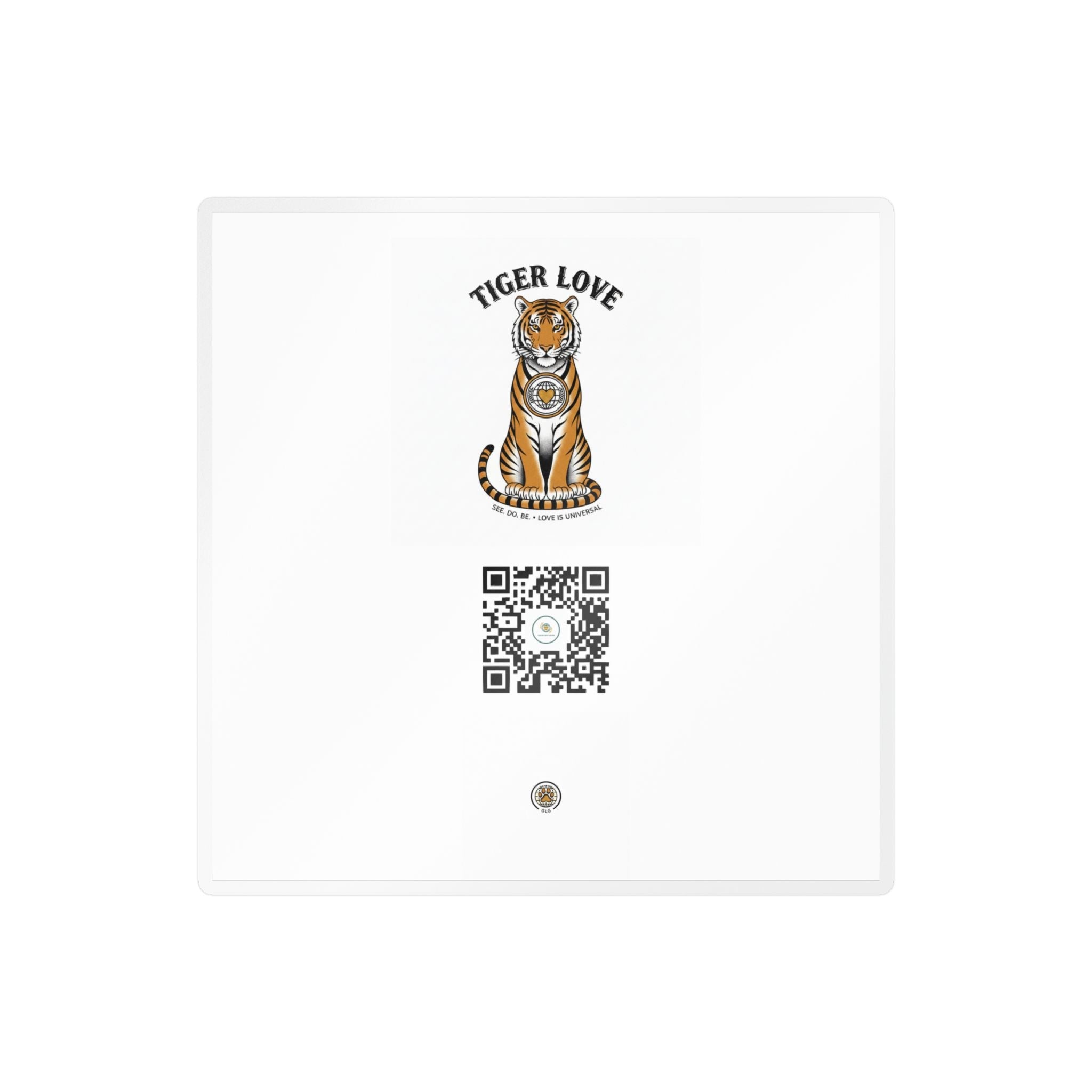 Tiger Love Kiss-Cut Vinyl Decal — QR Code Sticker for Laptops, Water Bottles & Windows - Good Life Goods